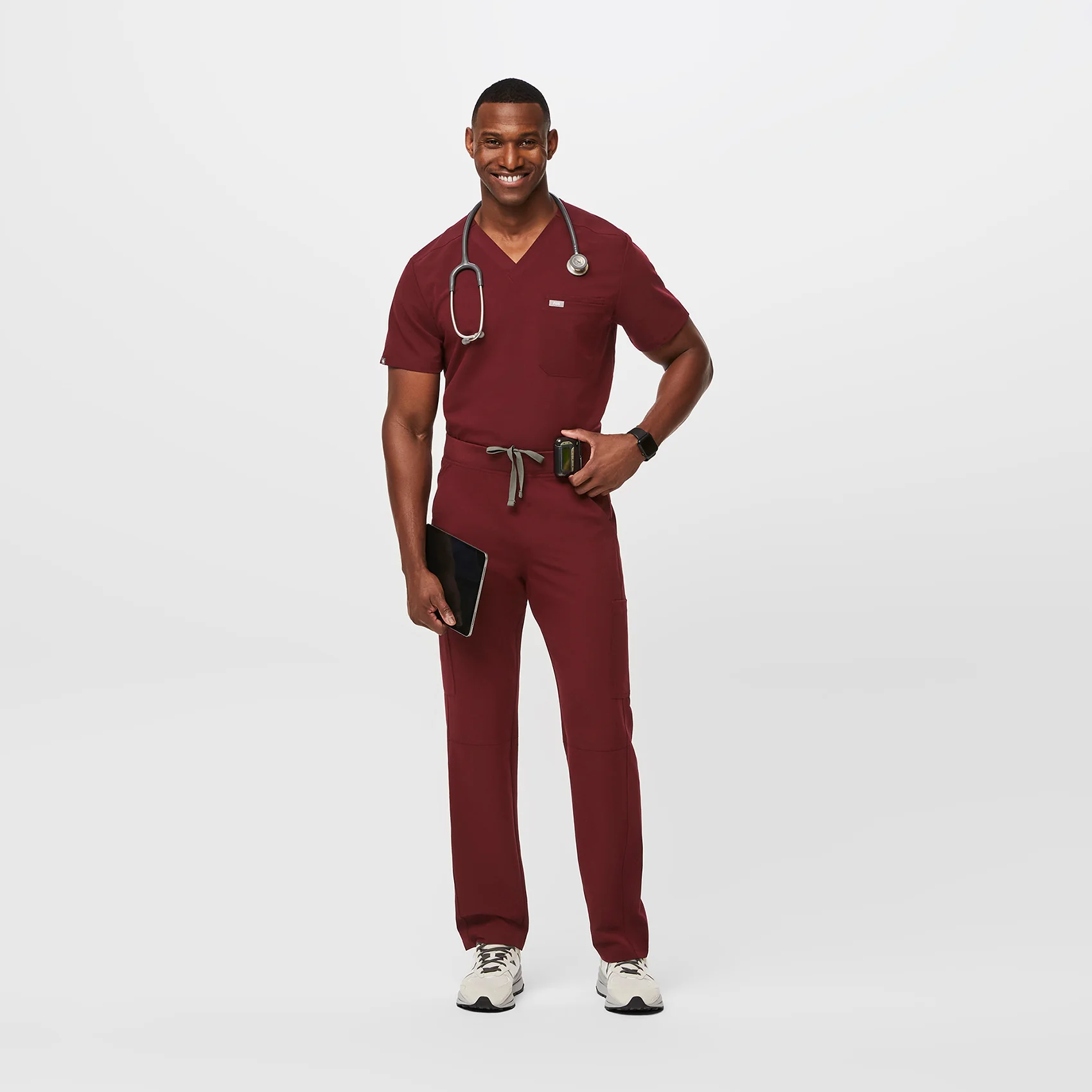 men's Burgundy Axim™- Cargo Scrub Pants (3XL - 6XL) - Image 2