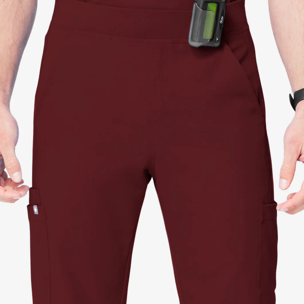 Men's Burgundy Axim™ - Tall Cargo Scrub Pants - Image 9