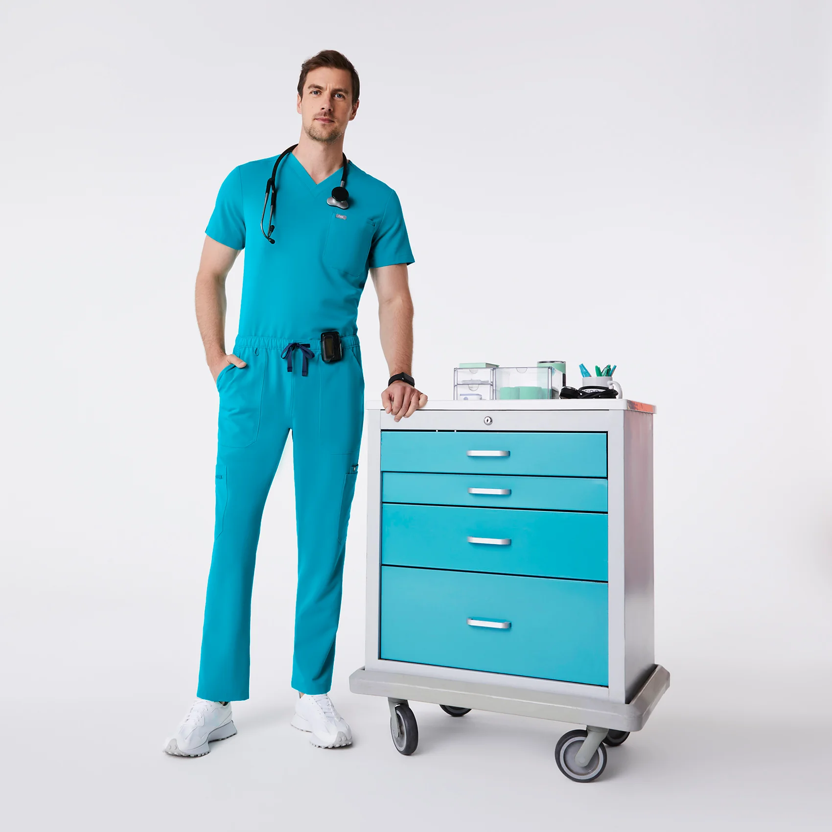 men's Teal Cairo - Short Cargo Scrub Pant™ - Image 2