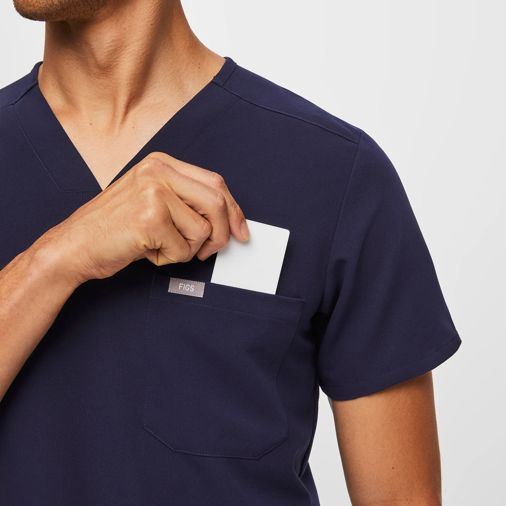Men's Navy Chisec™ - Three-Pocket Scrub Top - Image 5