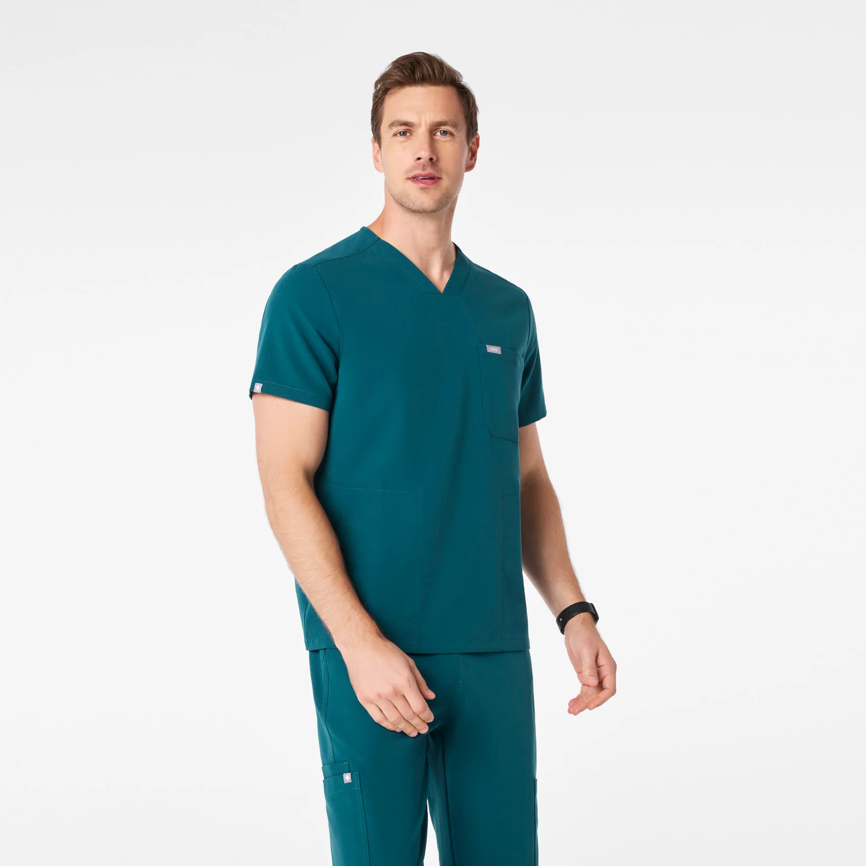 men's Caribbean Blue Chisec - Three-Pocket Scrub Top™