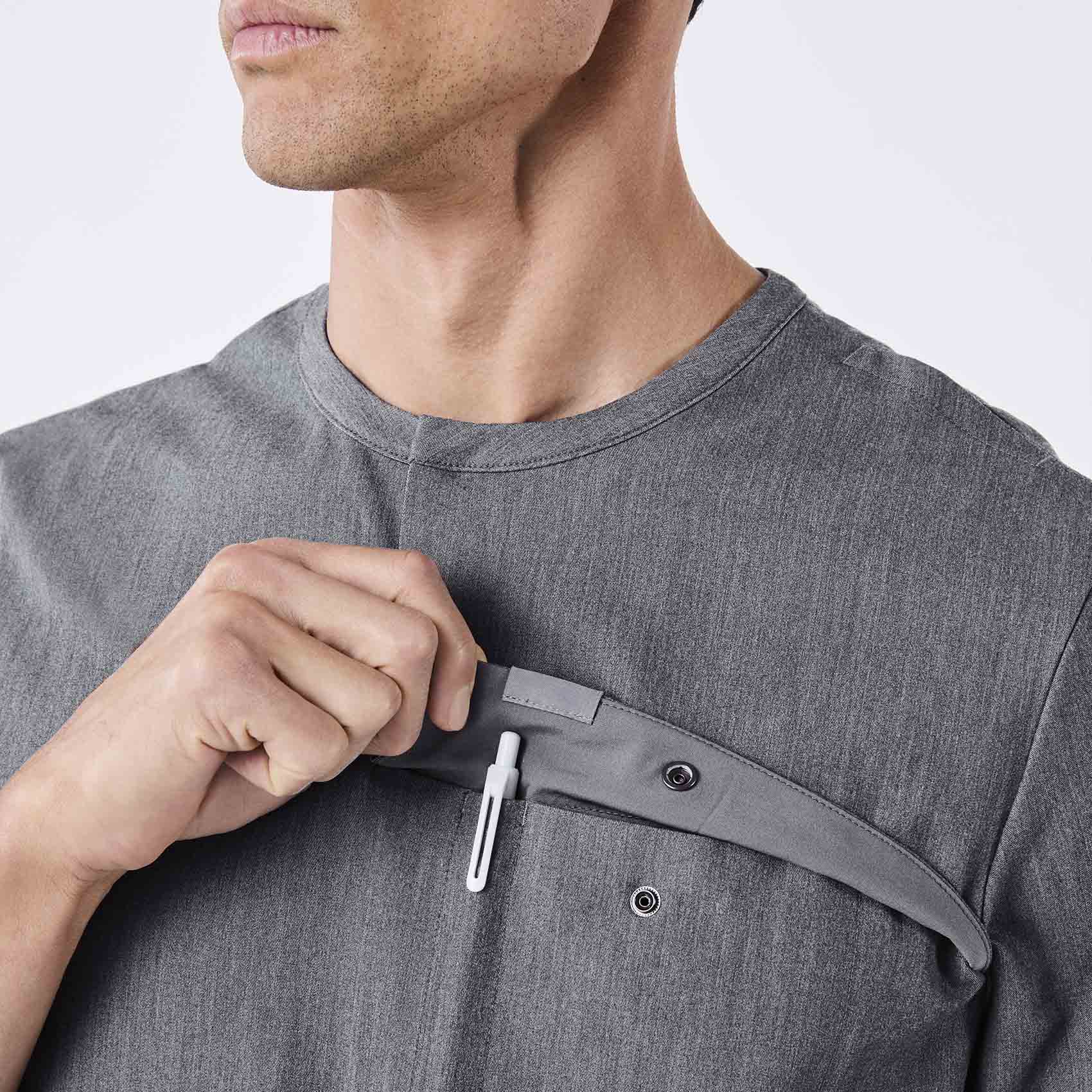 men's Graphite Corfield - Henley Scrub Top - Image 7