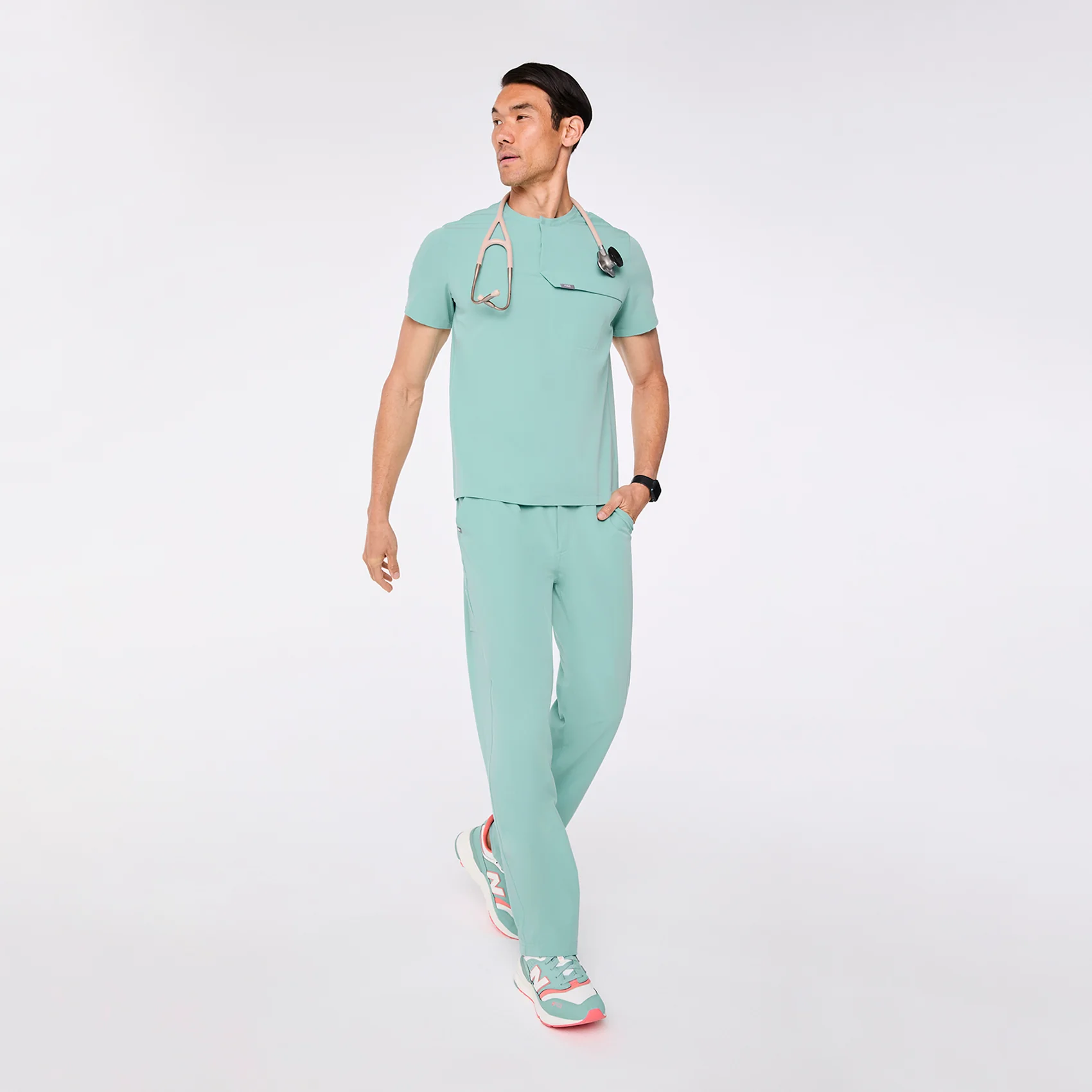 men's Seaglass Corfield - Henley Scrub Top - Image 2