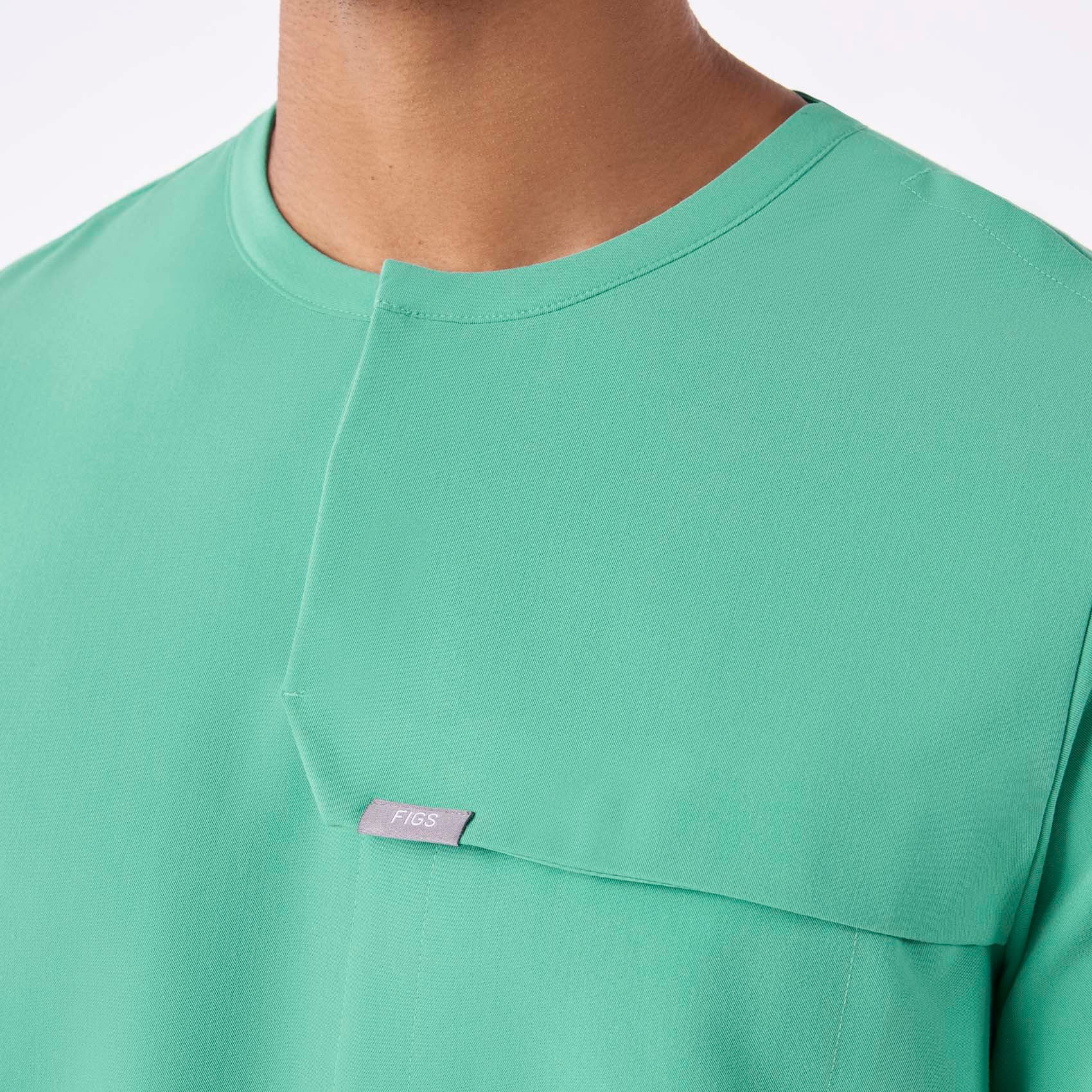 men's Surgical Green Corfield - Henley Scrub Top - Image 6