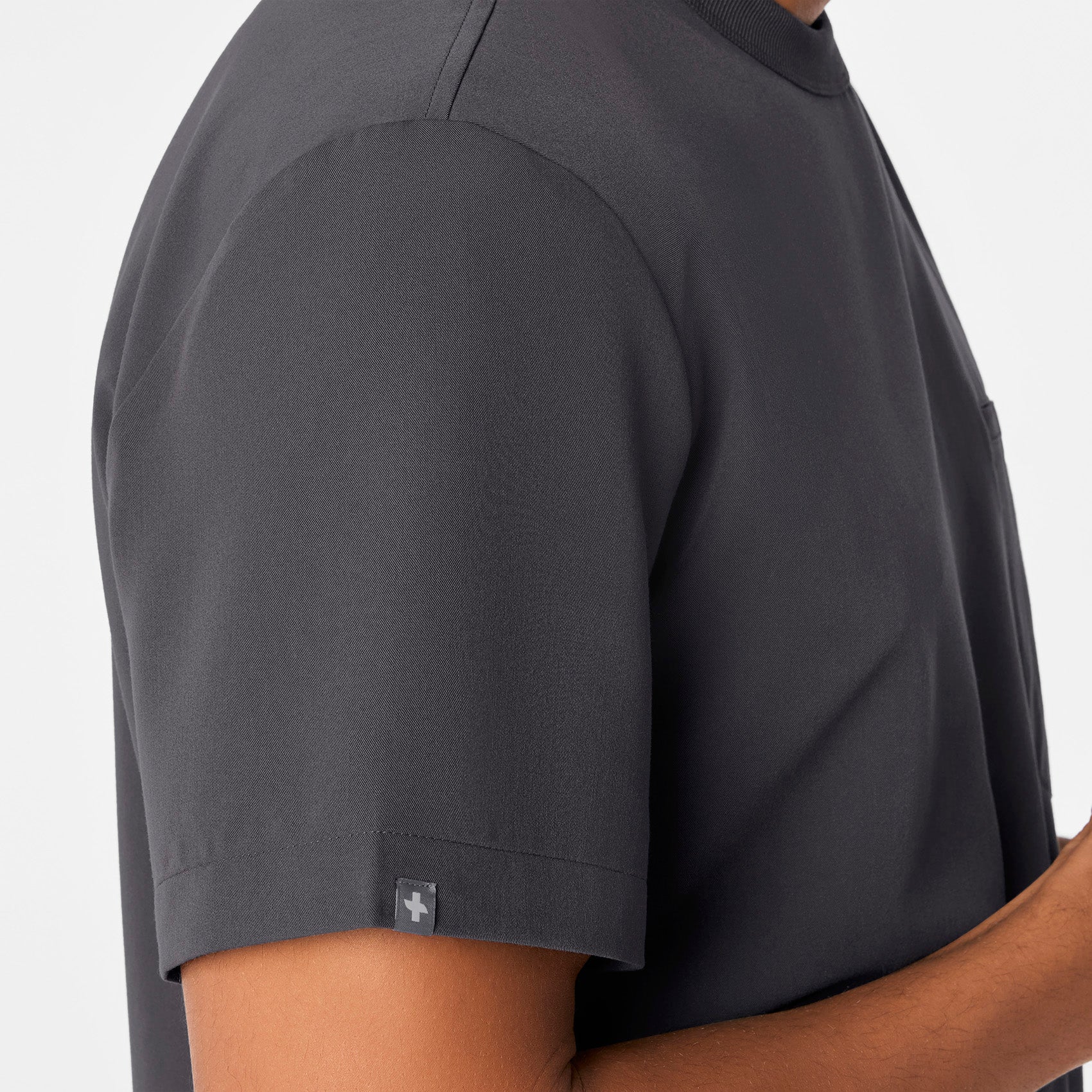 men's Charcoal Easton Relaxed - Crewneck Scrub Top - Image 5