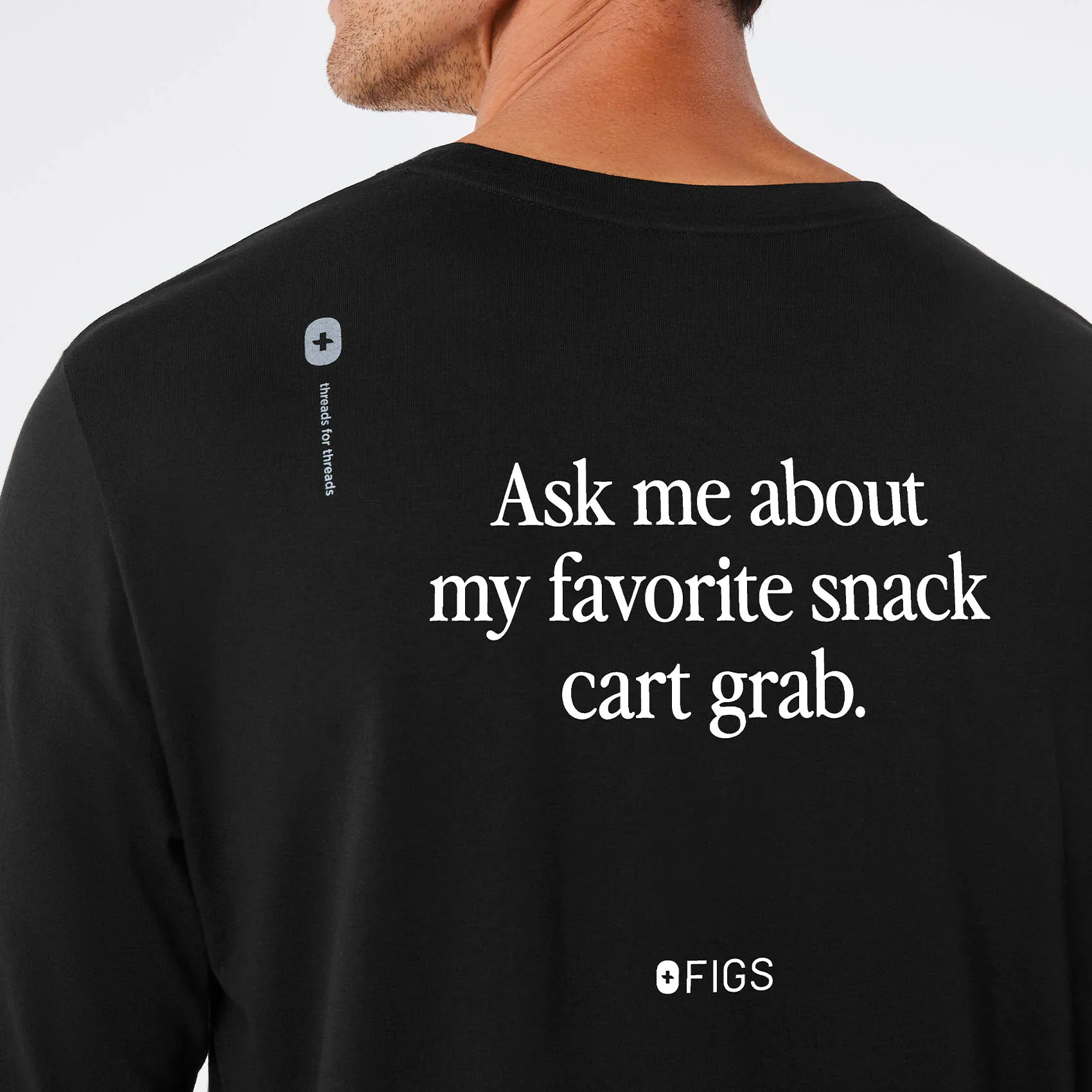 men's Black Favorite Snack Supersoft - Longsleeve Underscrub - Image 2