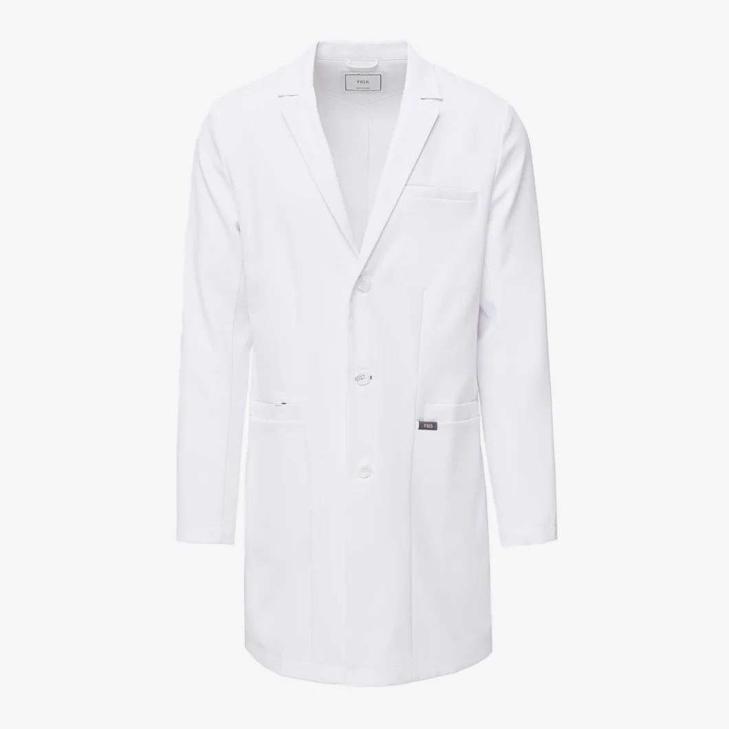 men's White Harlem - Slim Long Lab Coat - Image 10