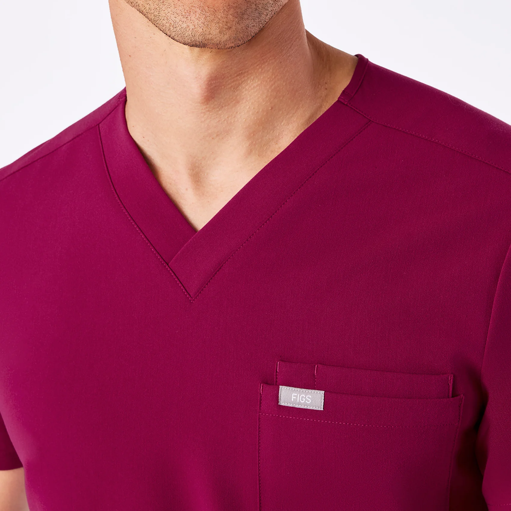 men's Dark Magenta Leon - Three-Pocket Scrub Top™ - Image 5