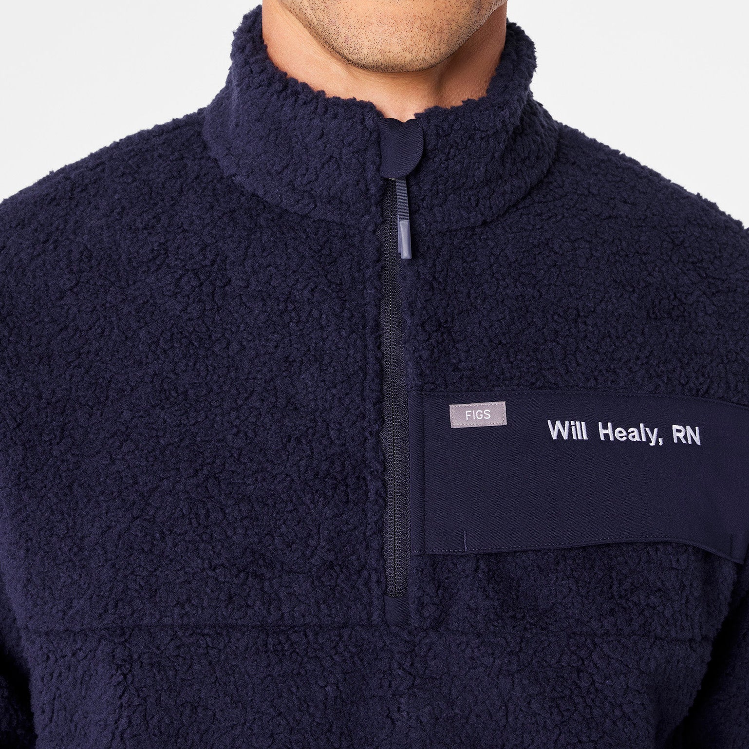 men's Navy On-Shift High Pile - Fleece Pullover Jacket™ - Image 6