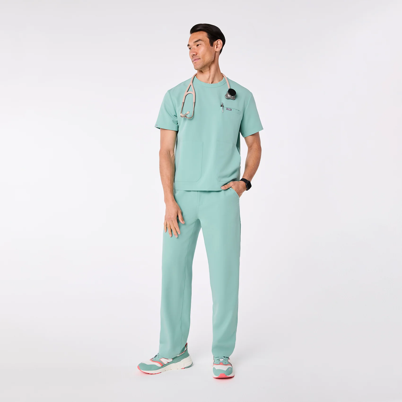 men's Seaglass Landen - Crewneck Scrub Top - Image 2