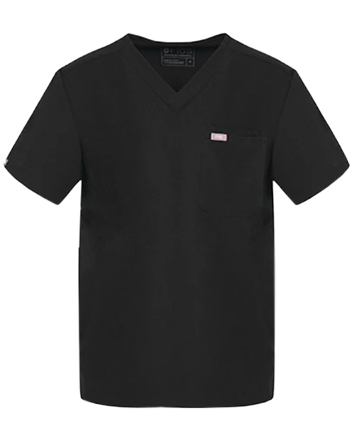 Men's Black Leon™ - Three-Pocket Scrub Top - Image 6