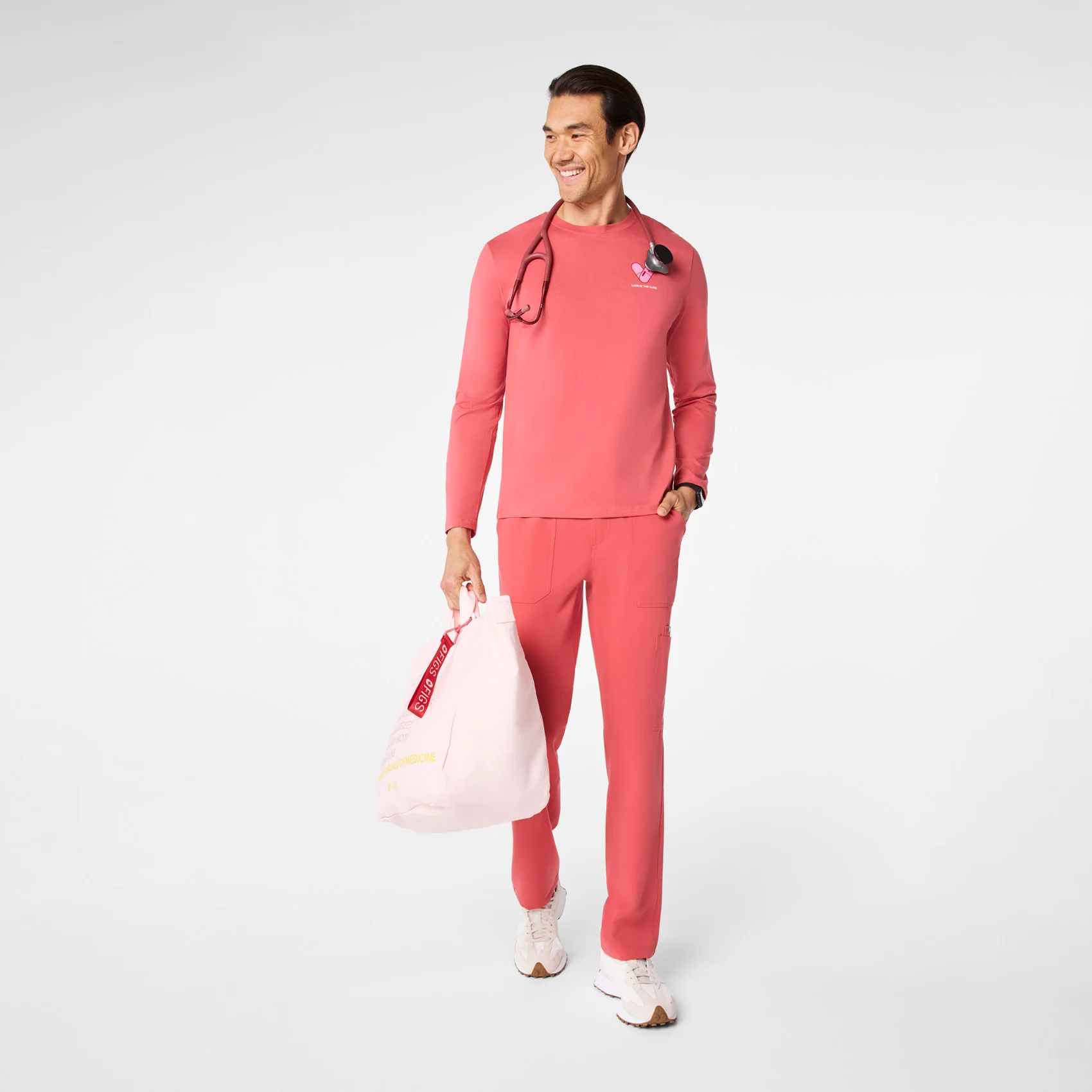 men's Pulmonary Pink Love Is The Cure Supersoft - Longsleeve Underscrub - Image 3
