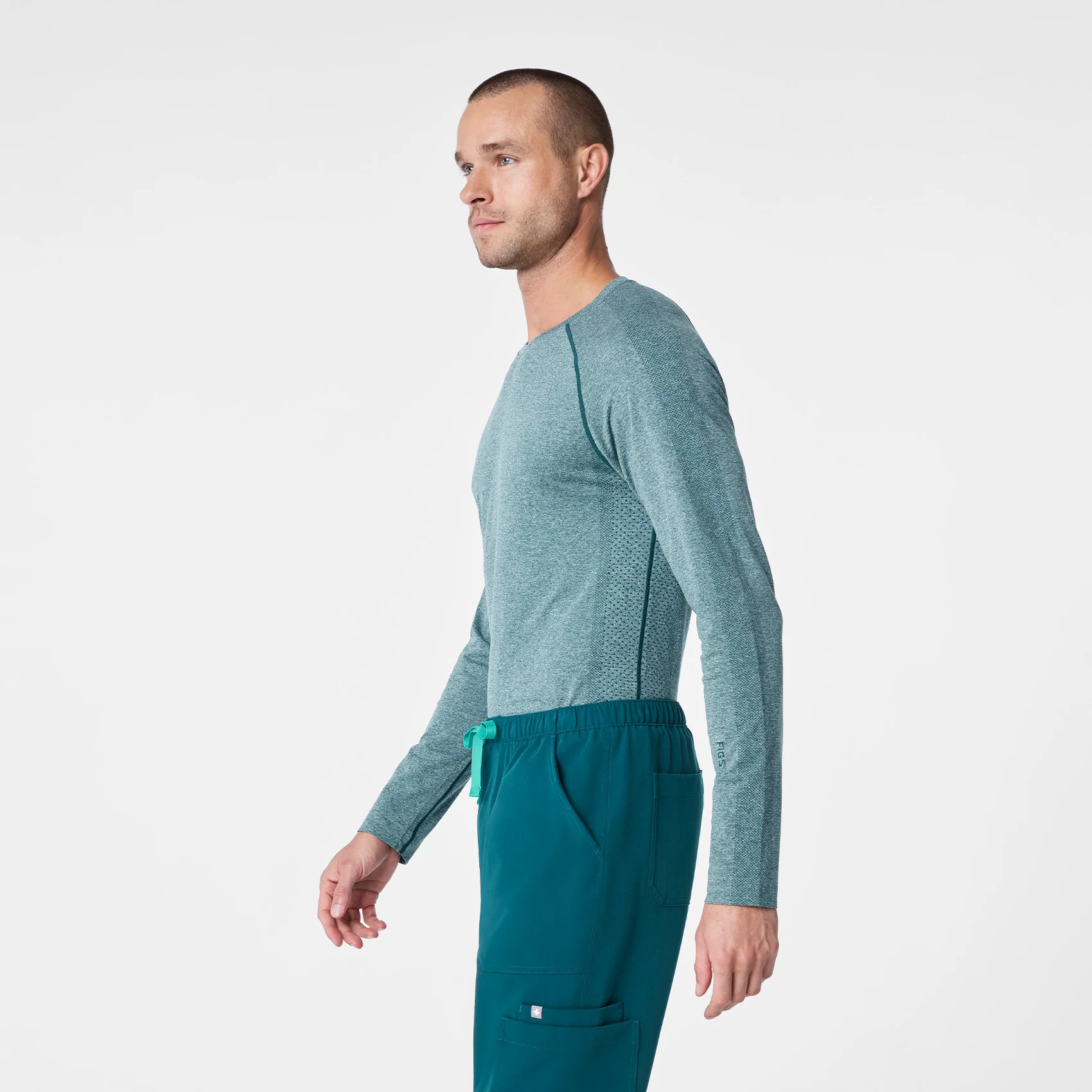 men's Caribbean Blue Makato Seamless - Longsleeve Underscrub - Image 3