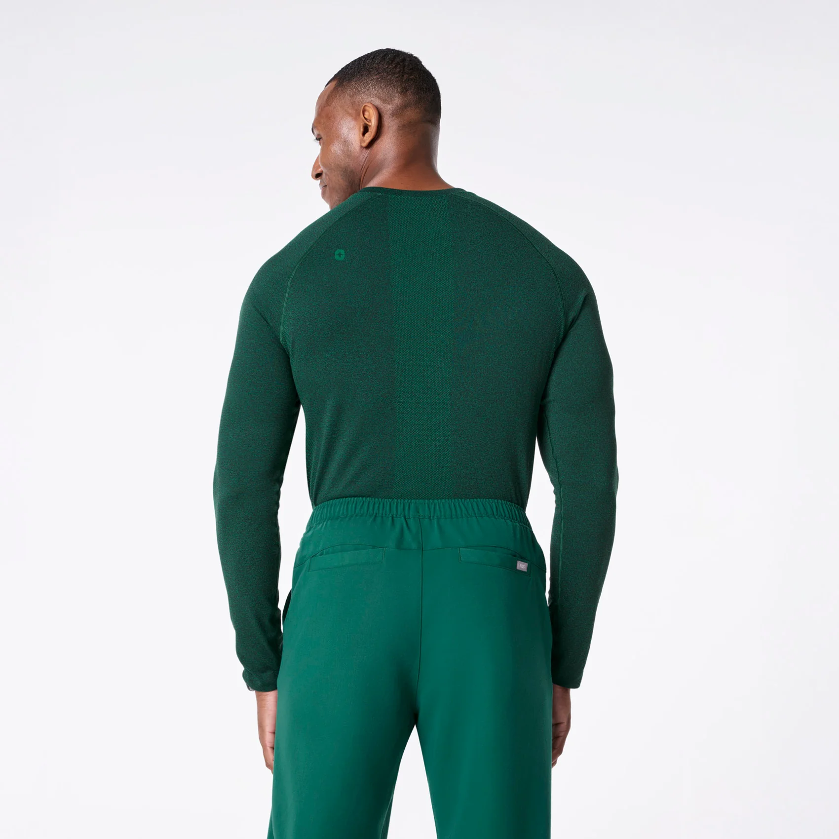 men's Hunter Green Makato Seamless - Longsleeve Underscrub - Image 4