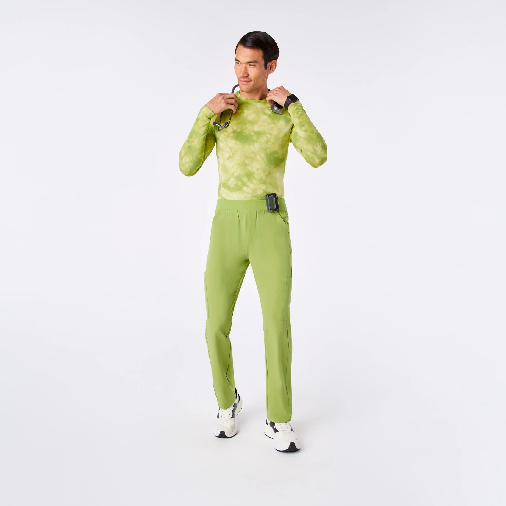 men's Tie Dye Matcha Makato Seamless - Longsleeve Underscrub - Image 2