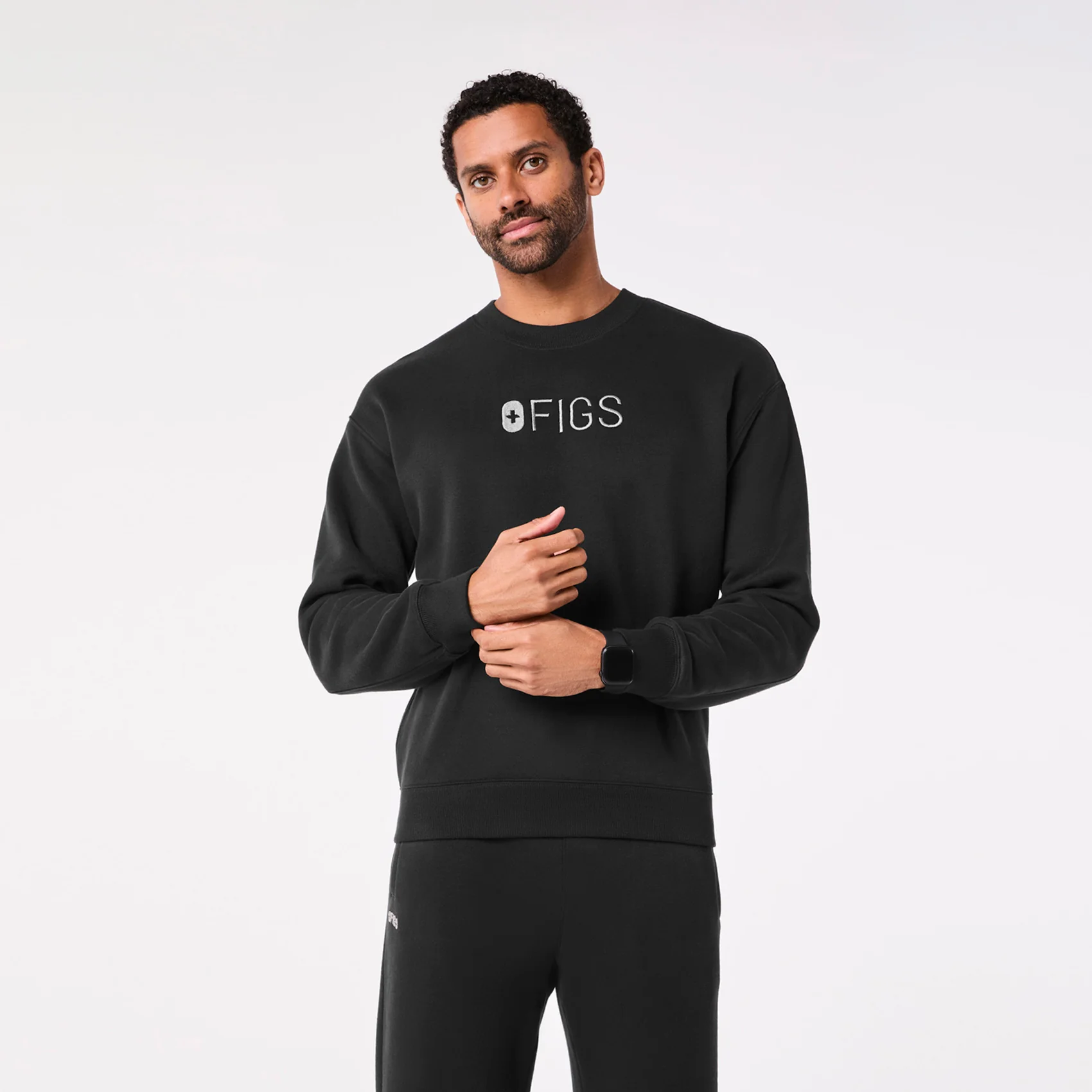 men's Black Off-Shift Figs Logo - Crewneck Sweatshirt™