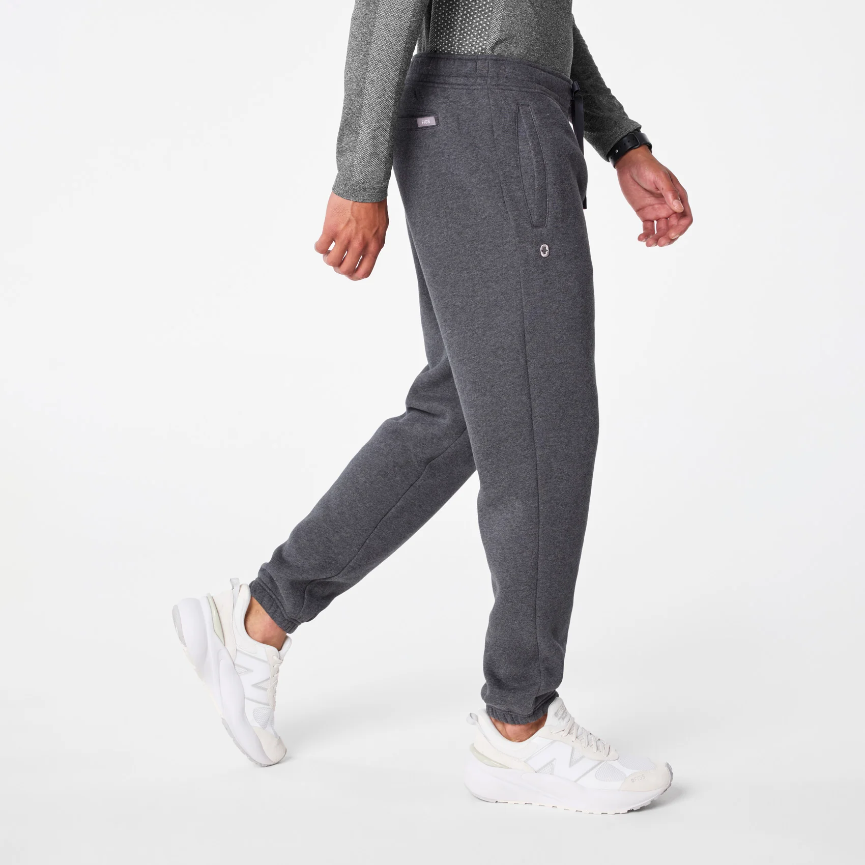 men's Charcoal Heather Grey Off-Shift Relaxed - Jogger Sweatpant™ - Image 3
