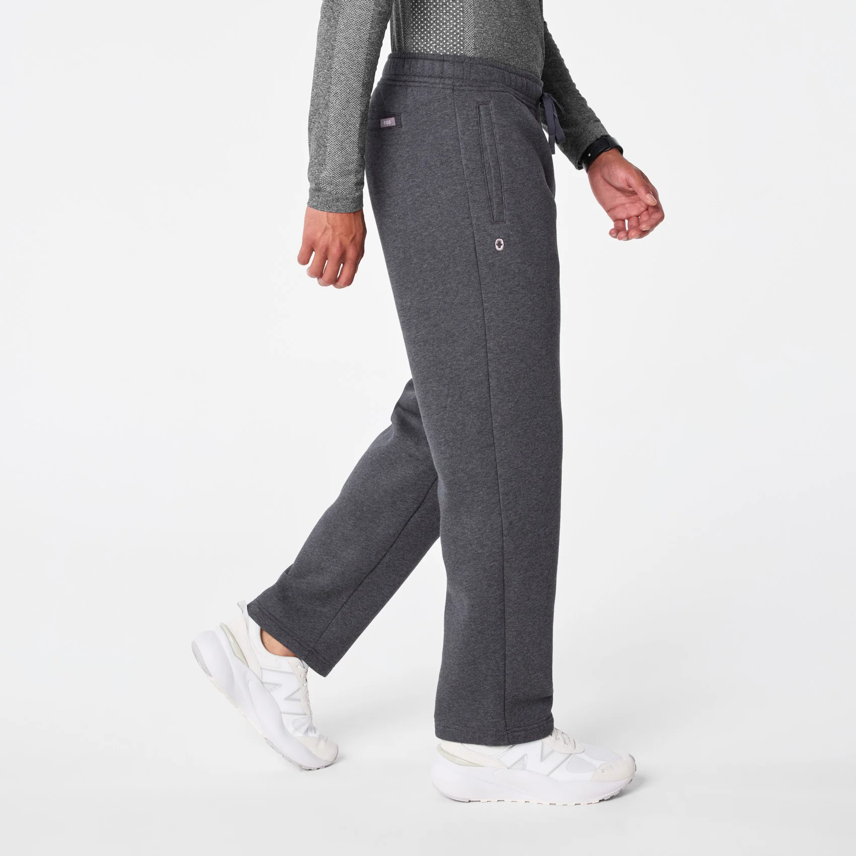 men's Charcoal Heather Grey Off-Shift Straight Leg - Sweatpant™ - Image 3