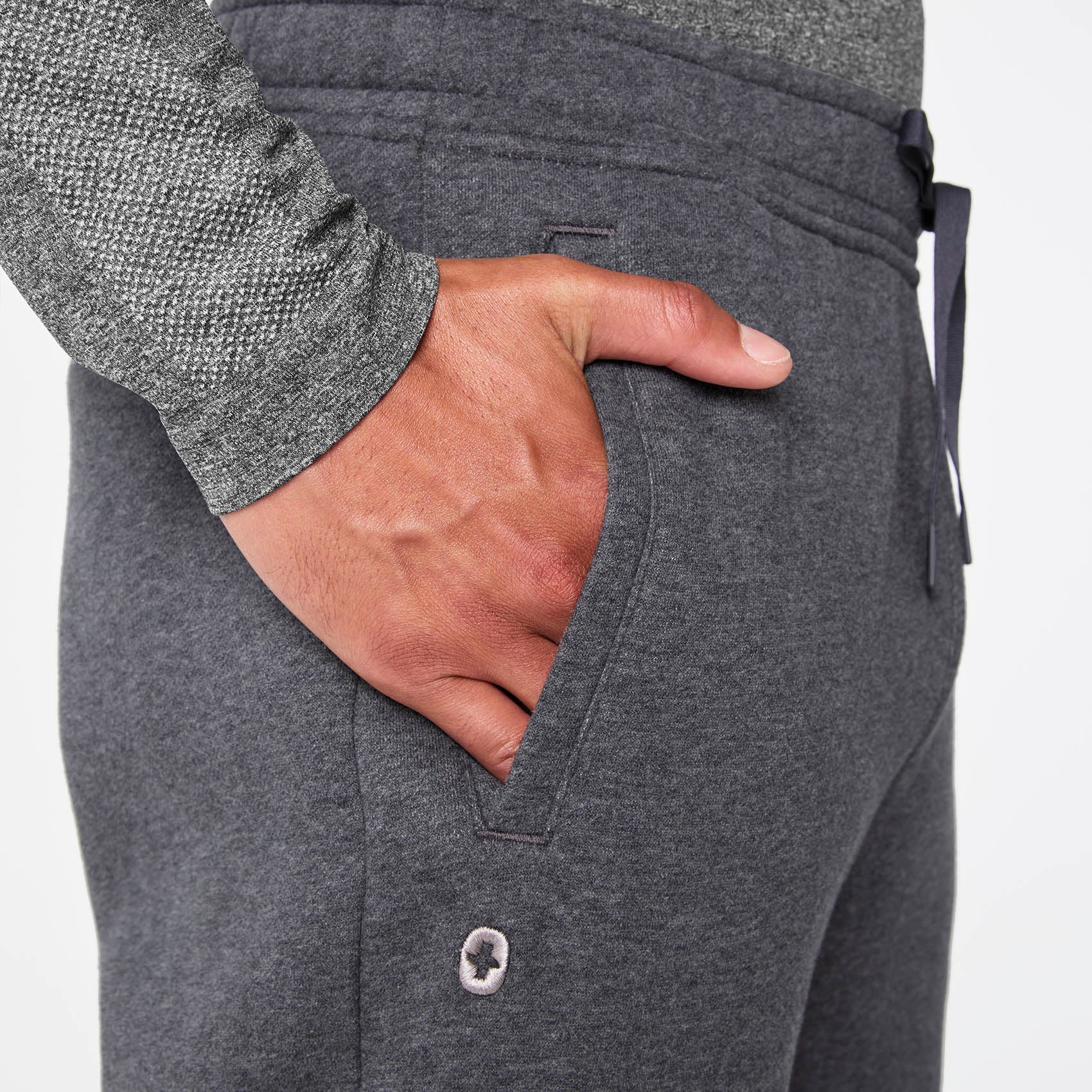 men's Charcoal Heather Grey Off-Shift Straight Leg - Sweatpant™ - Image 6