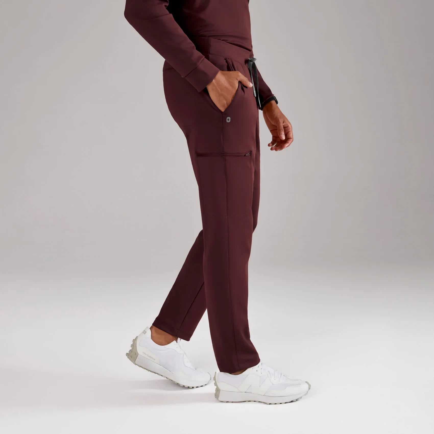 men's Burgundy Pierre FORMx Slim Tapered - Scrub Pant™ - Image 3
