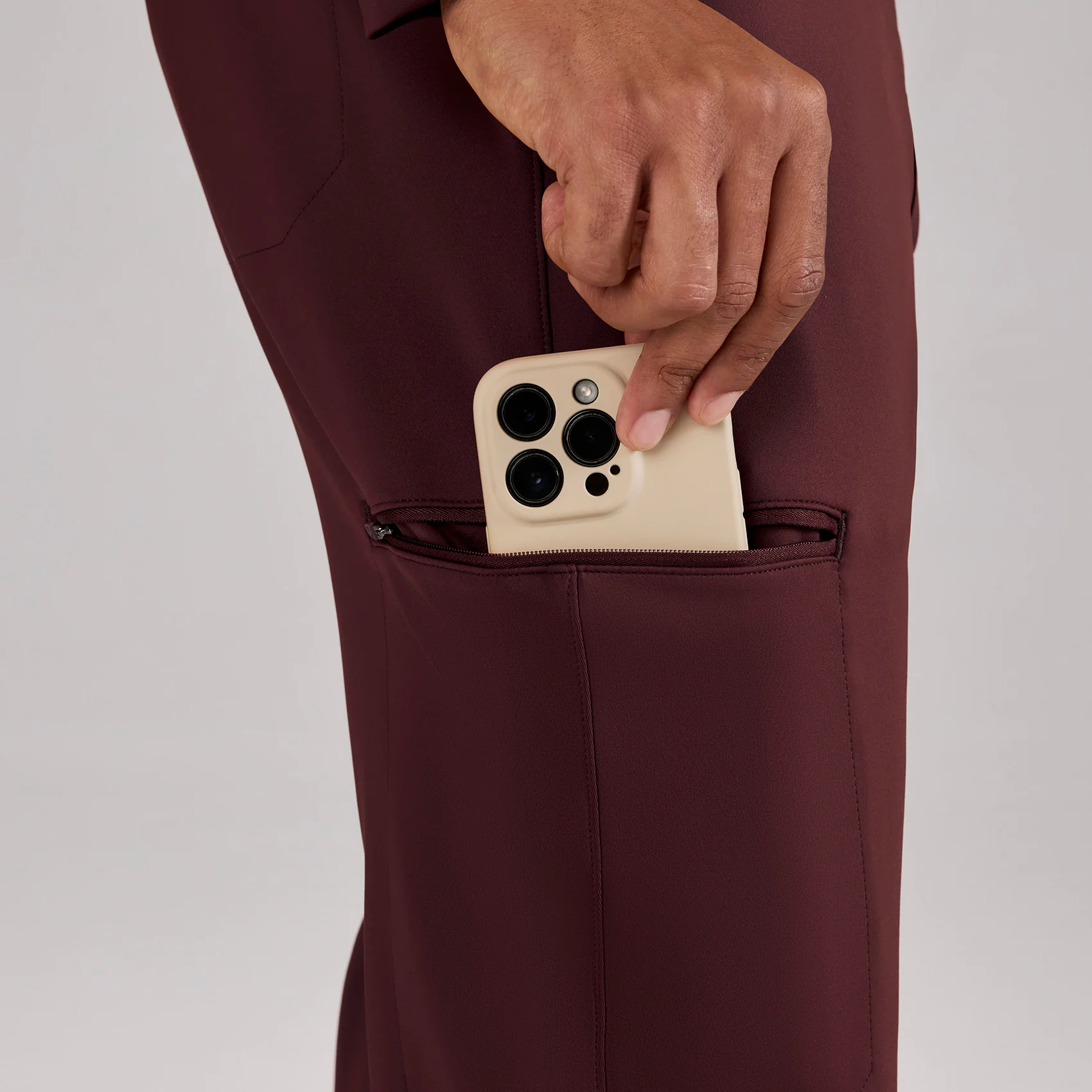 men's Burgundy Pierre FORMx Slim Tapered - Short Scrub Pant™ - Image 8