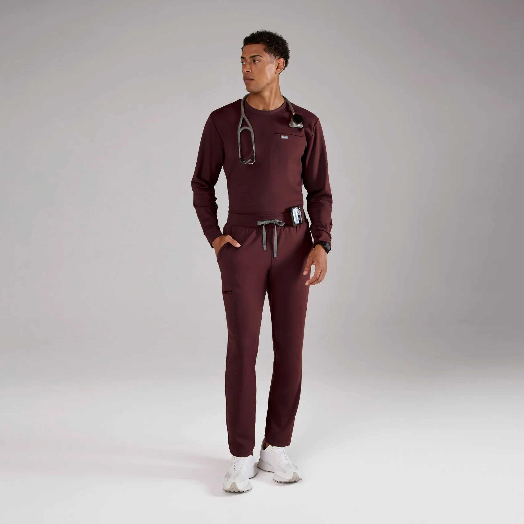 men's Burgundy Pierre FORMx Slim Tapered - Tall Scrub Pant™ - Image 2