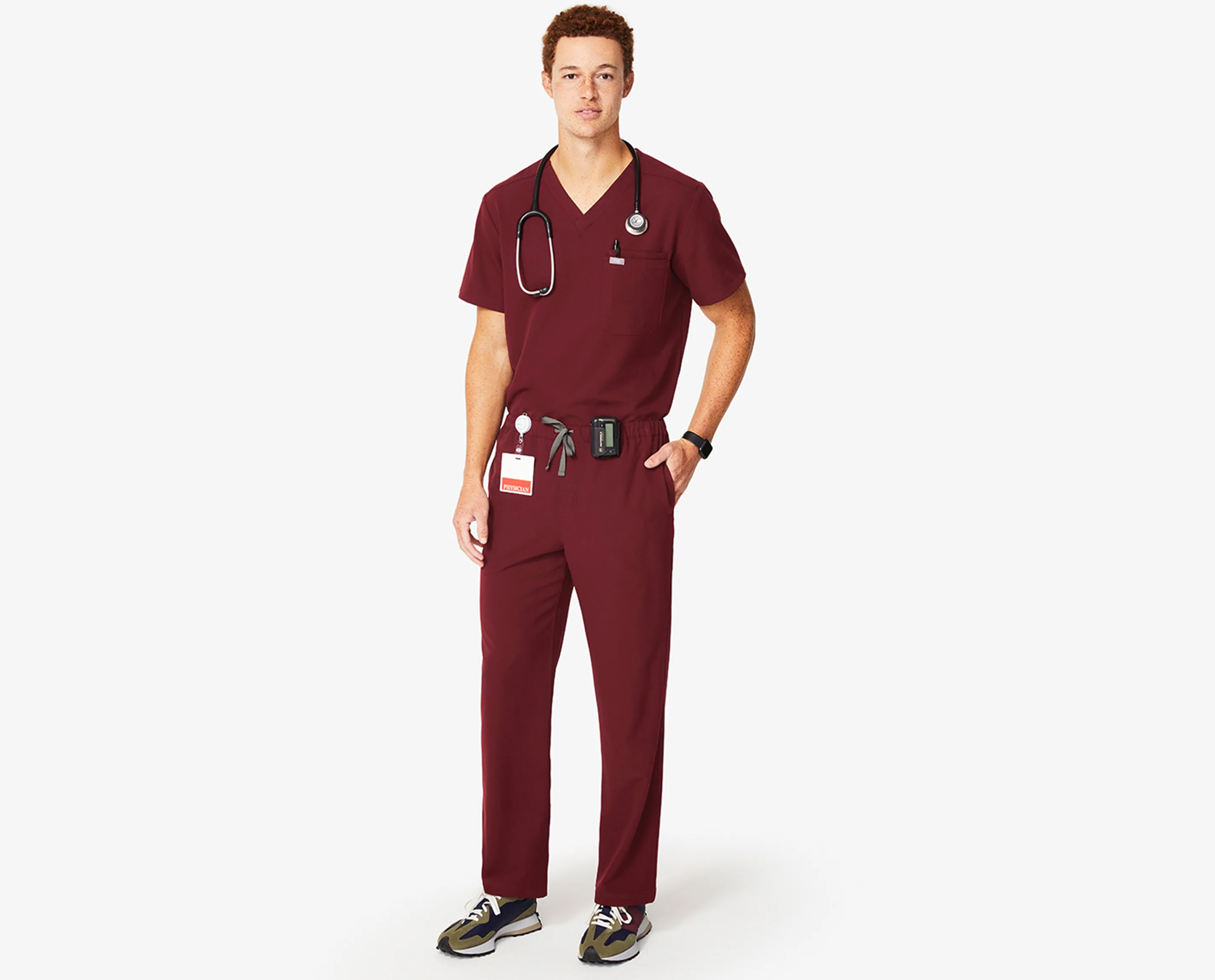 Men's Burgundy Pisco™ - Short Basic Scrub Pants - Image 6