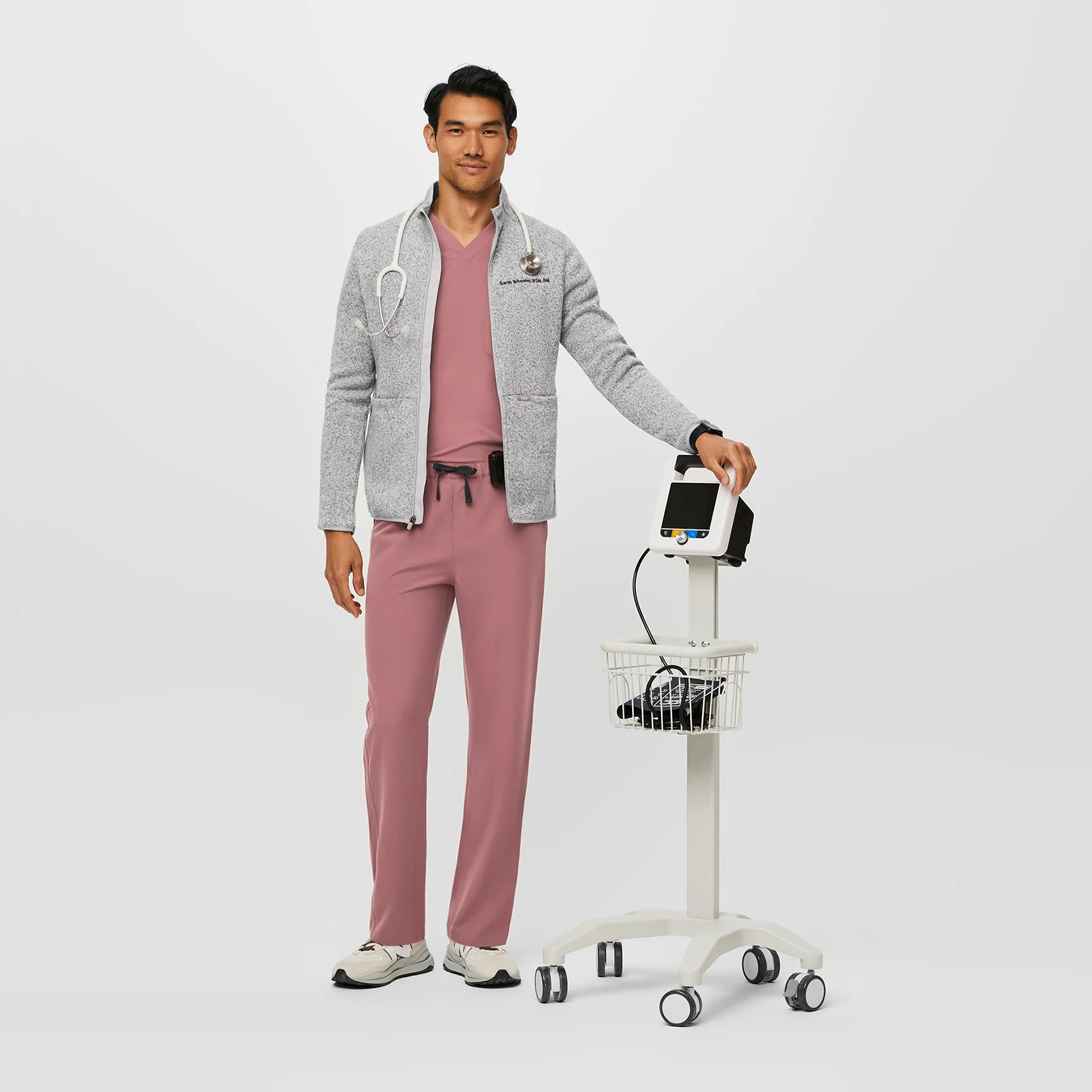 men's Mauve Pisco™ - Short Basic Scrub Pants - Image 2