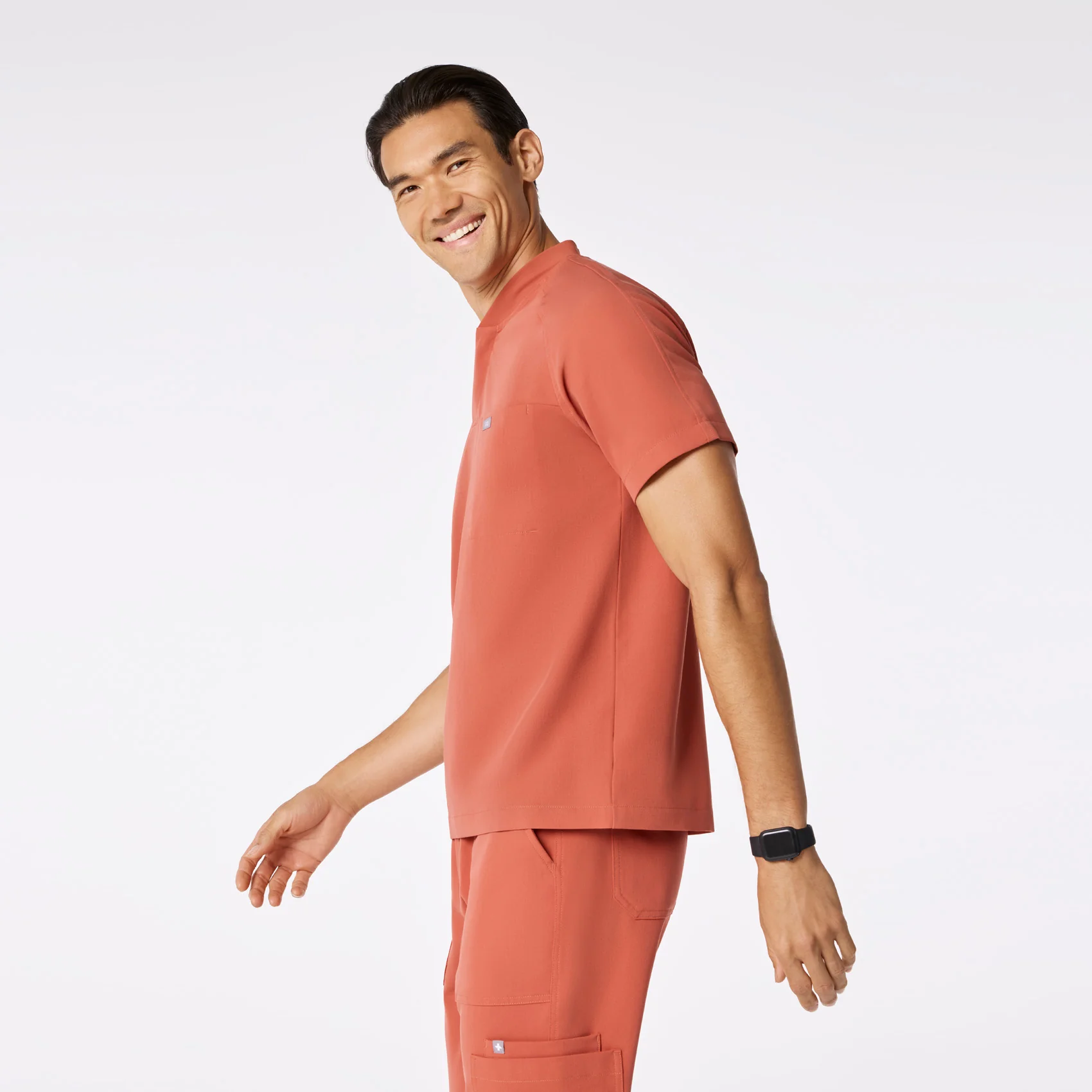 men's Spiced Cider Stratton Henley - Shortsleeve Scrub Top - Image 4