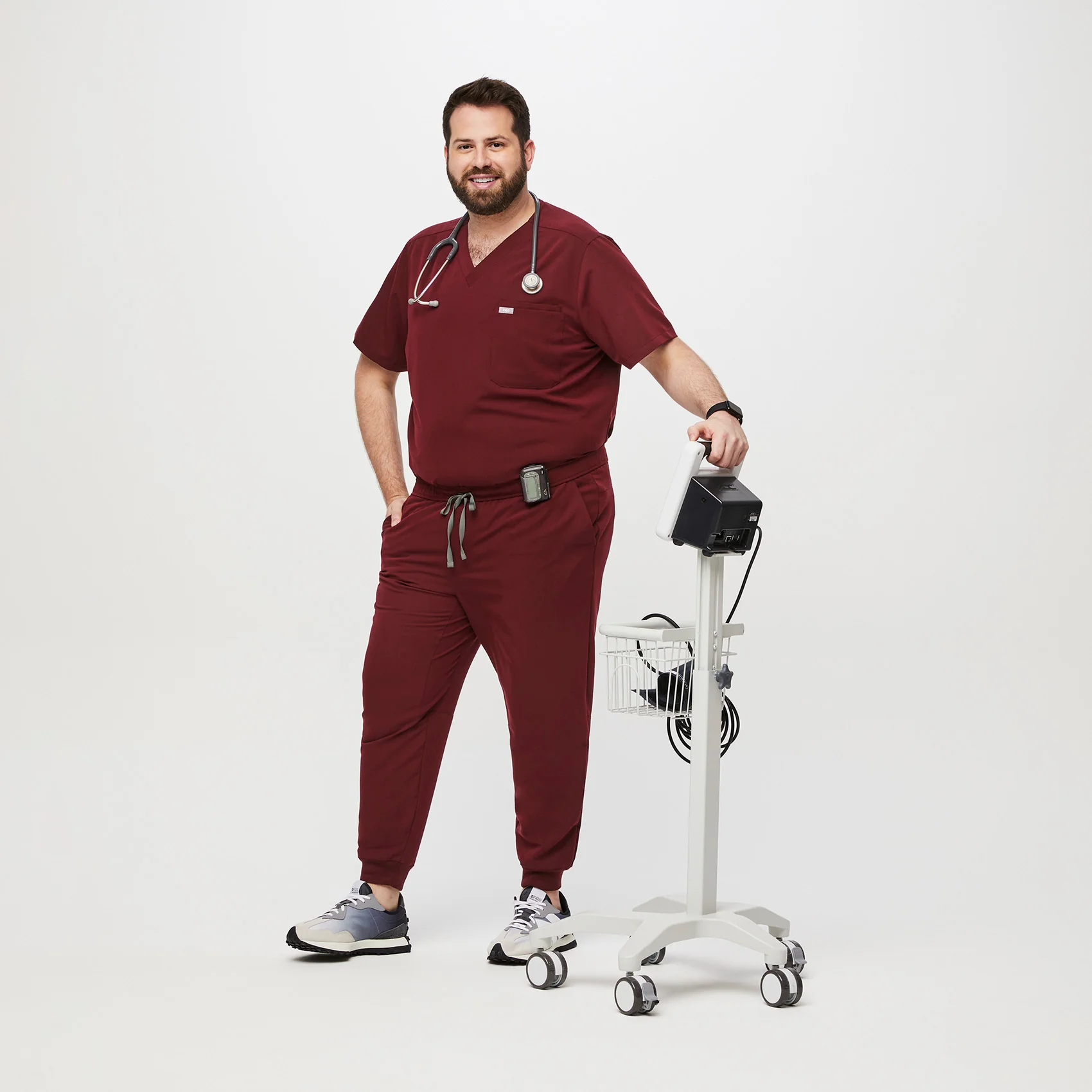 men's Burgundy Tansen™ Jogger Scrub Pants (3XL - 6XL) - Image 2