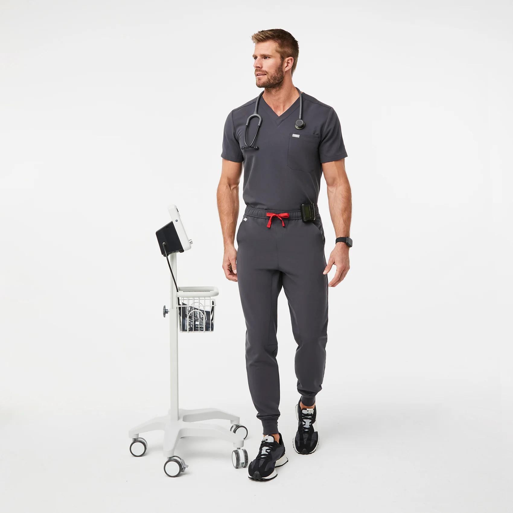 Men's Charcoal Tansen - Tall Jogger Scrub Pants - Image 2