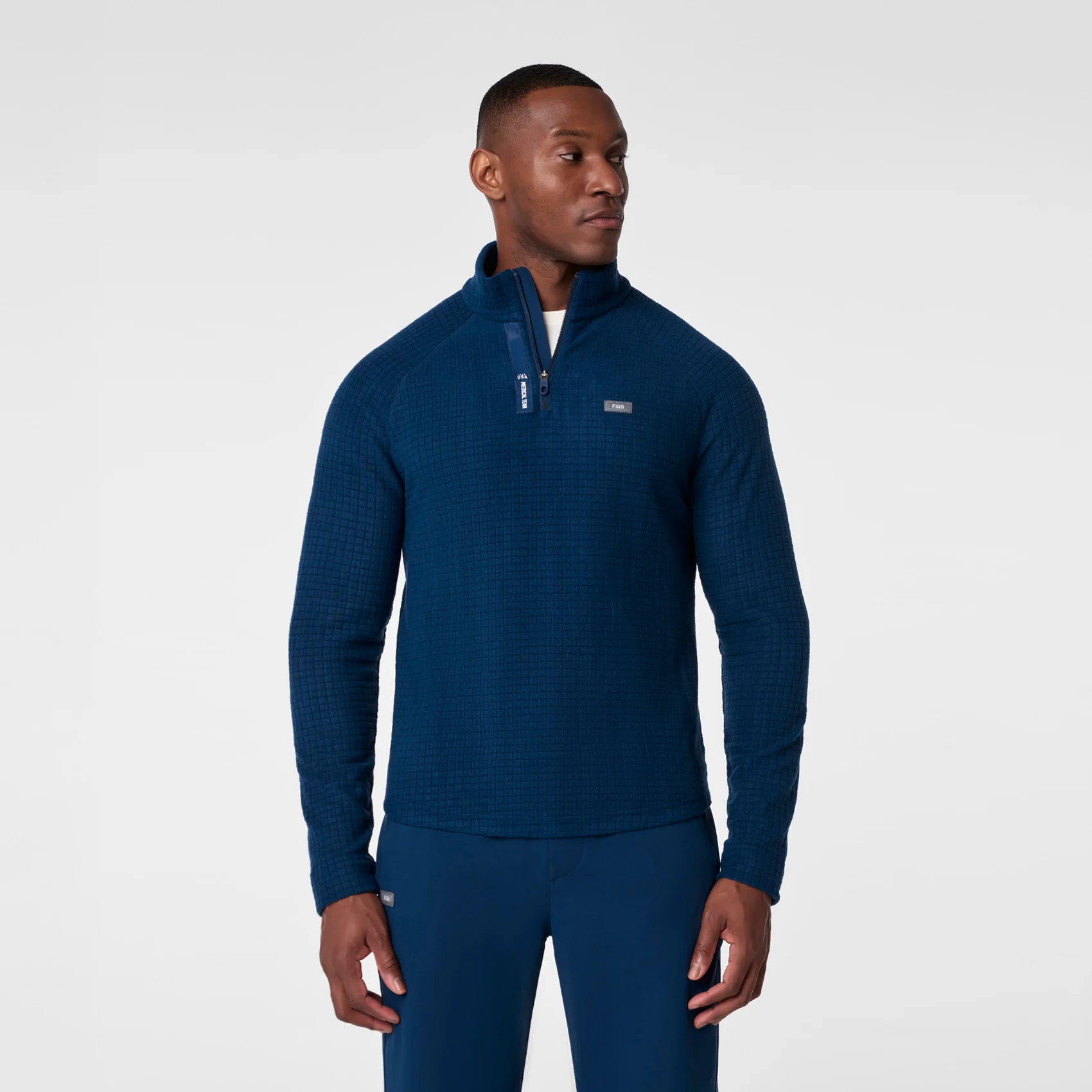 men's Team USA Blue FIGS x Team USA On-Shift - Fleece ¼ Zip Top™