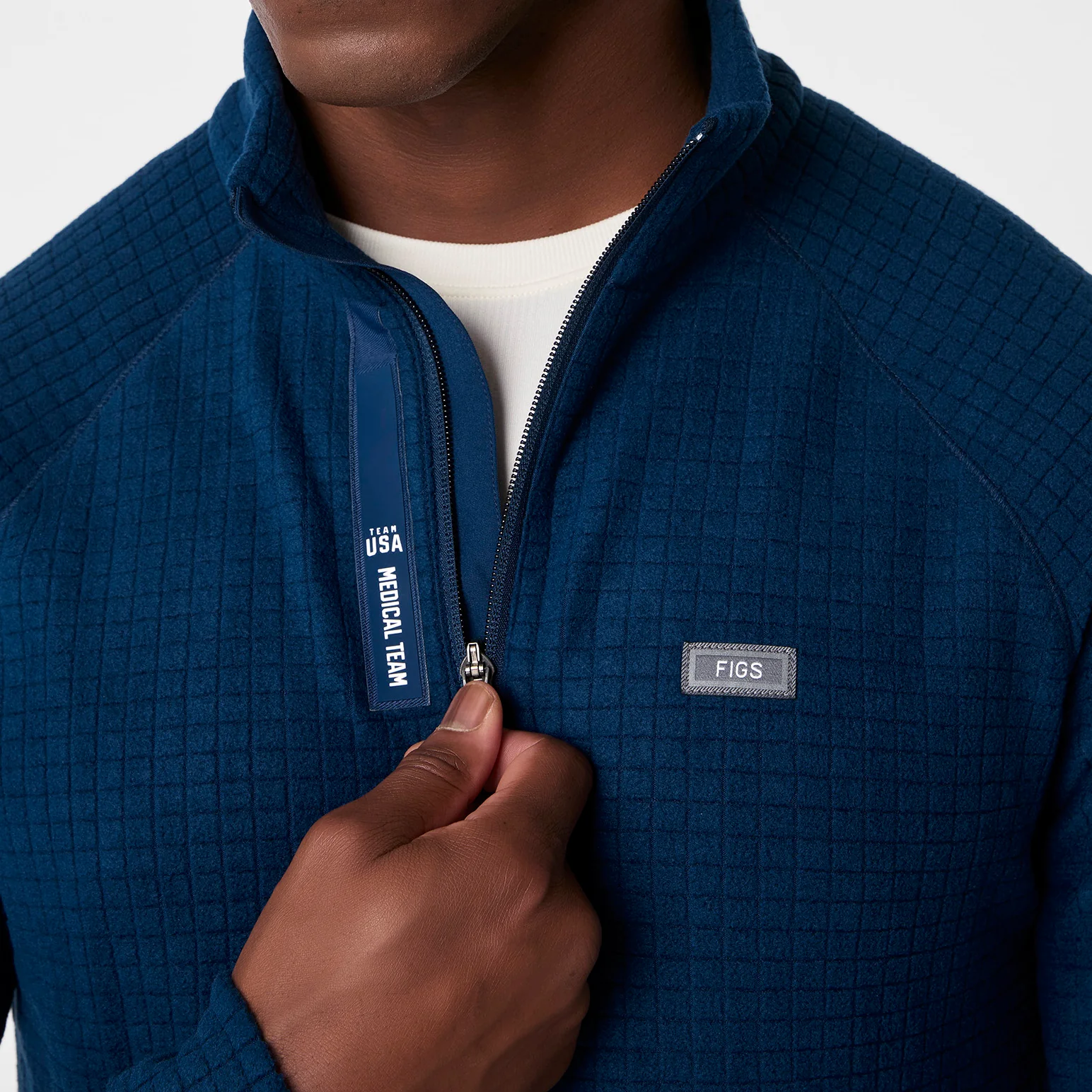 men's Team USA Blue FIGS x Team USA On-Shift - Fleece ¼ Zip Top™ - Image 5