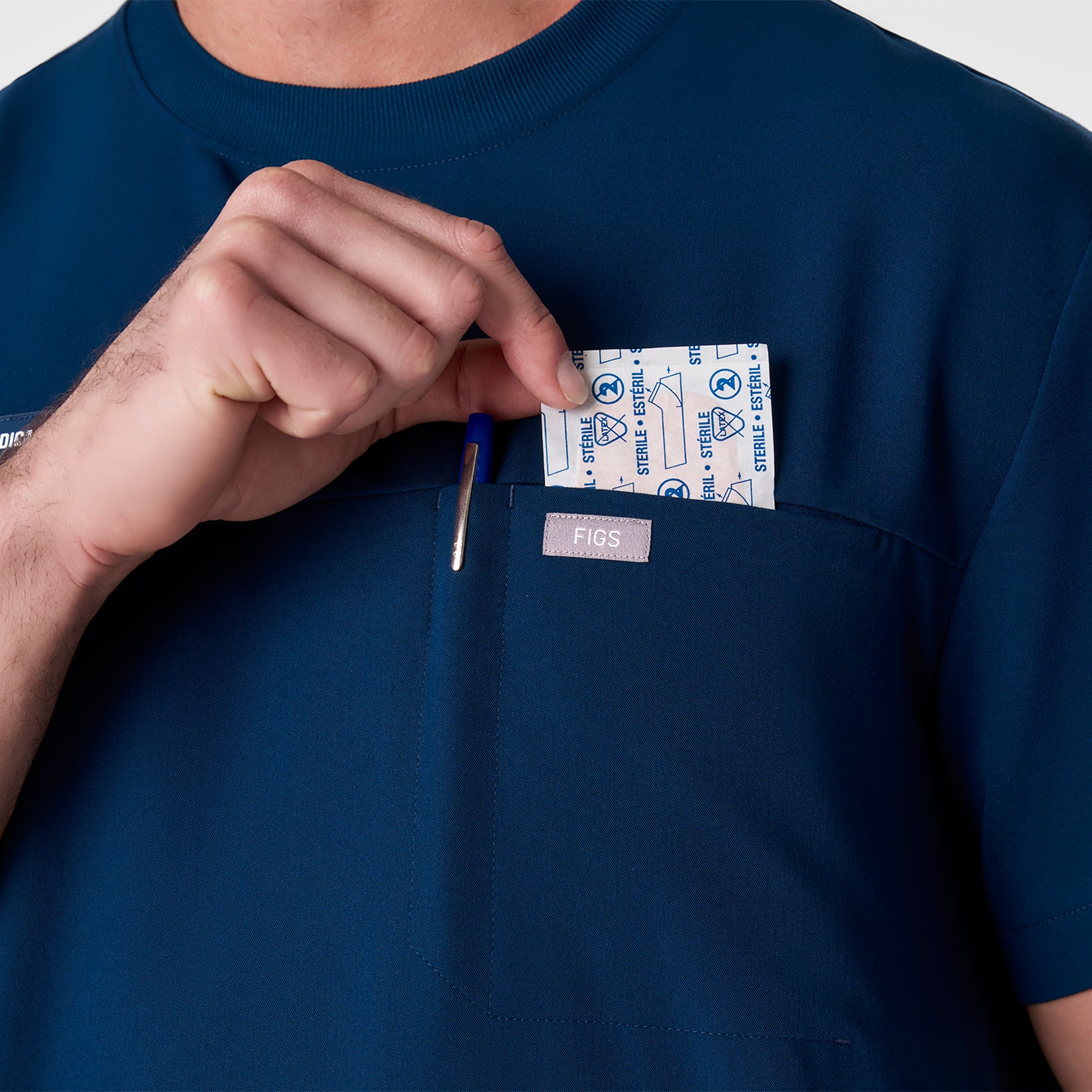 men's Team USA Blue FIGS x Team USA Relaxed Crewneck - Scrub Top - Image 7