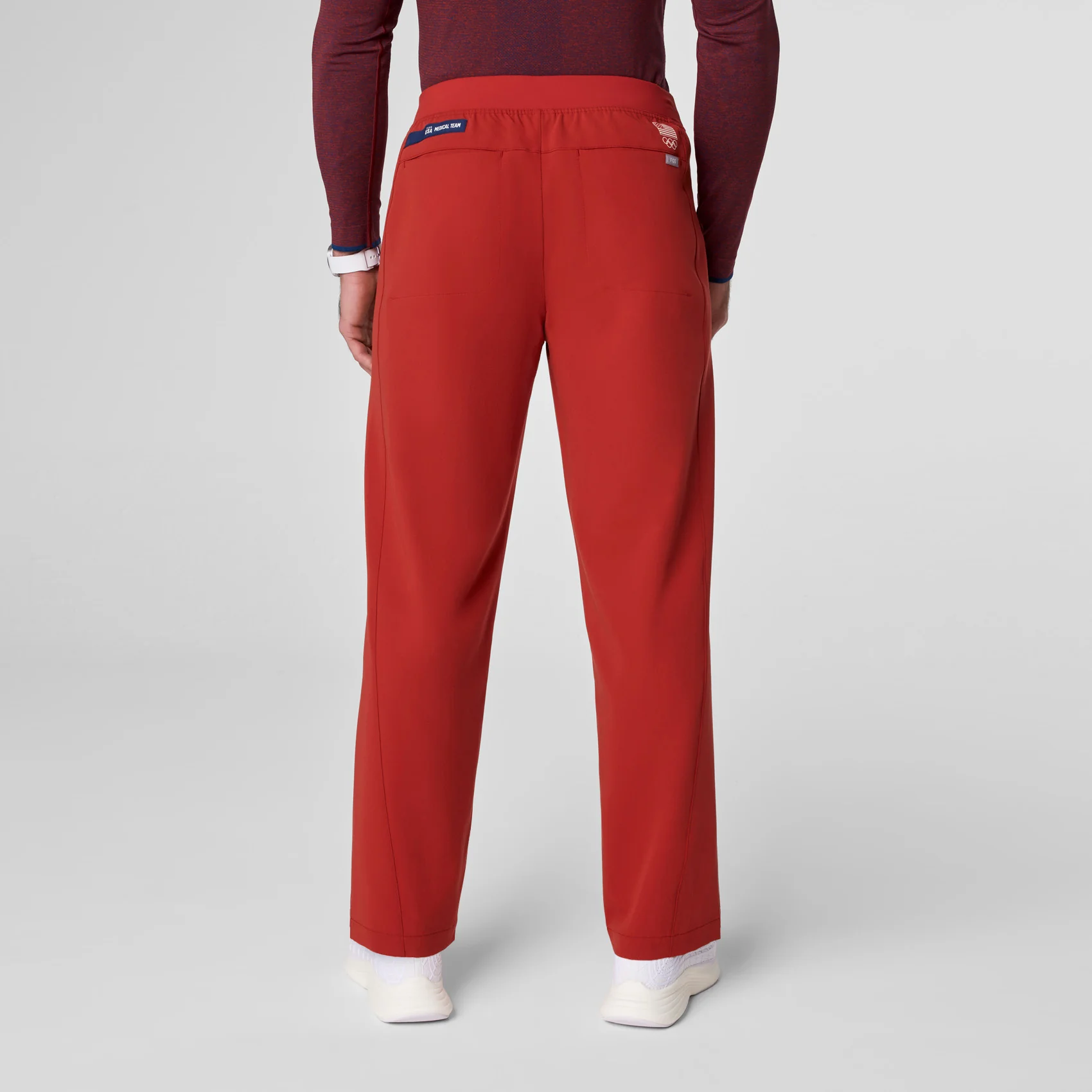 men's Team USA Red FIGS x Team USA Relaxed Straight Leg - Tall Scrub Pant - Image 4