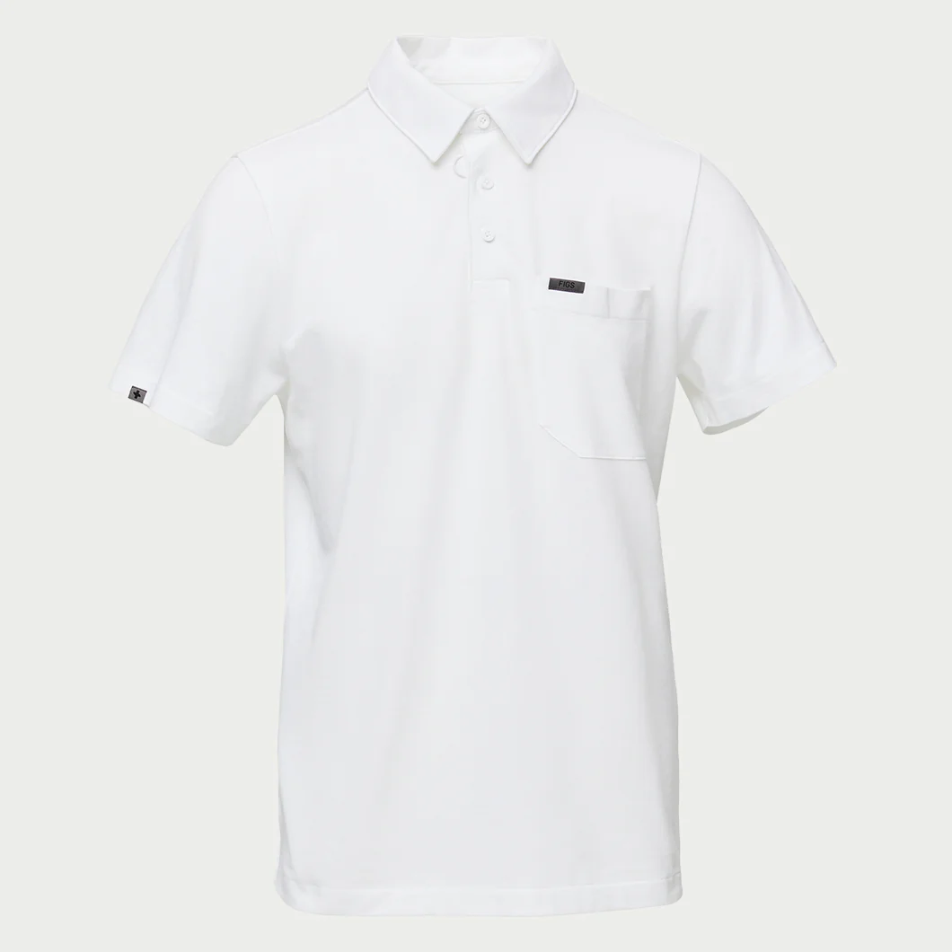 men's White Technical Pique - Slim Longsleeve ScrubPolo™ - Image 9