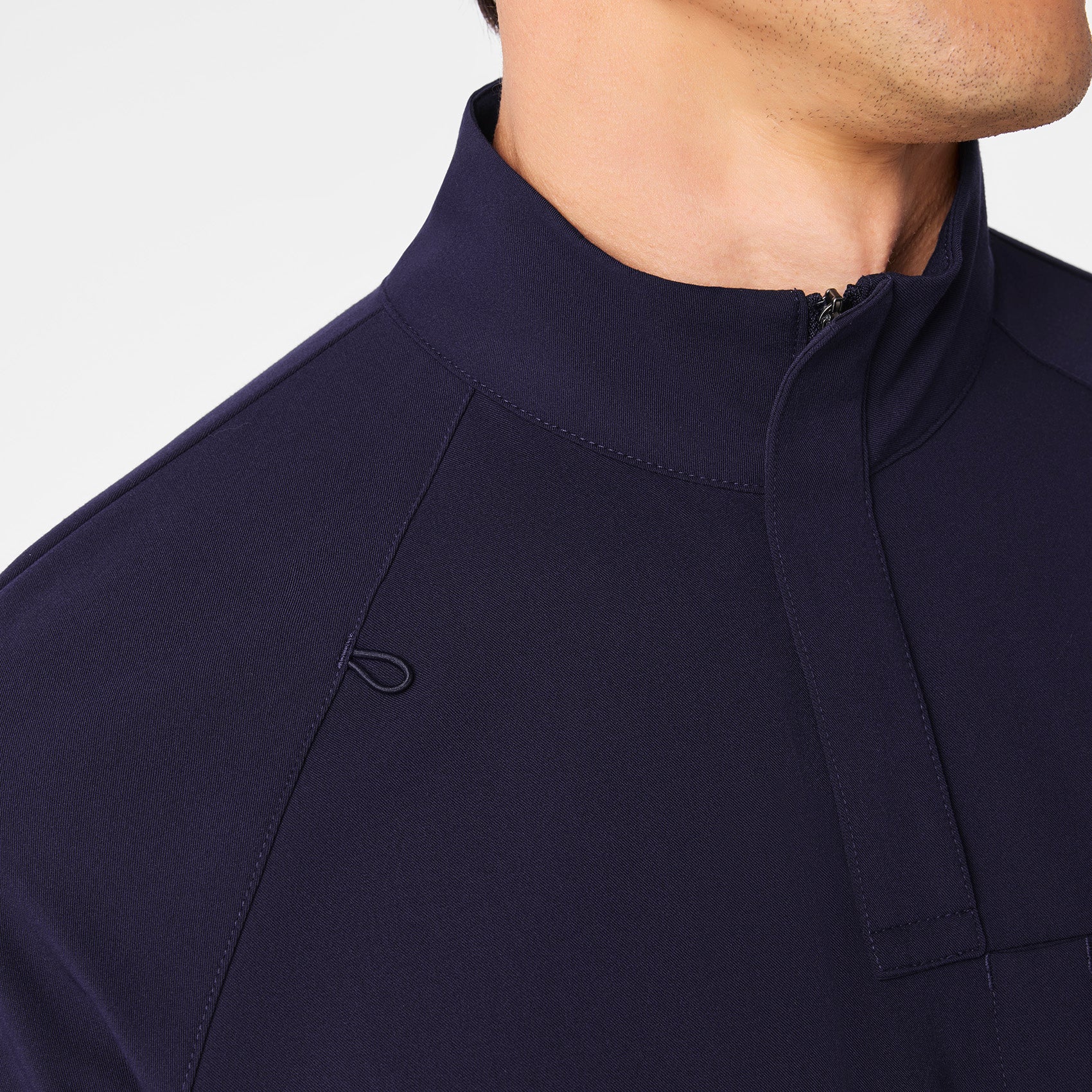 men's Navy Timmons - Mock Neck ¼ Zip Scrub Top - Image 8