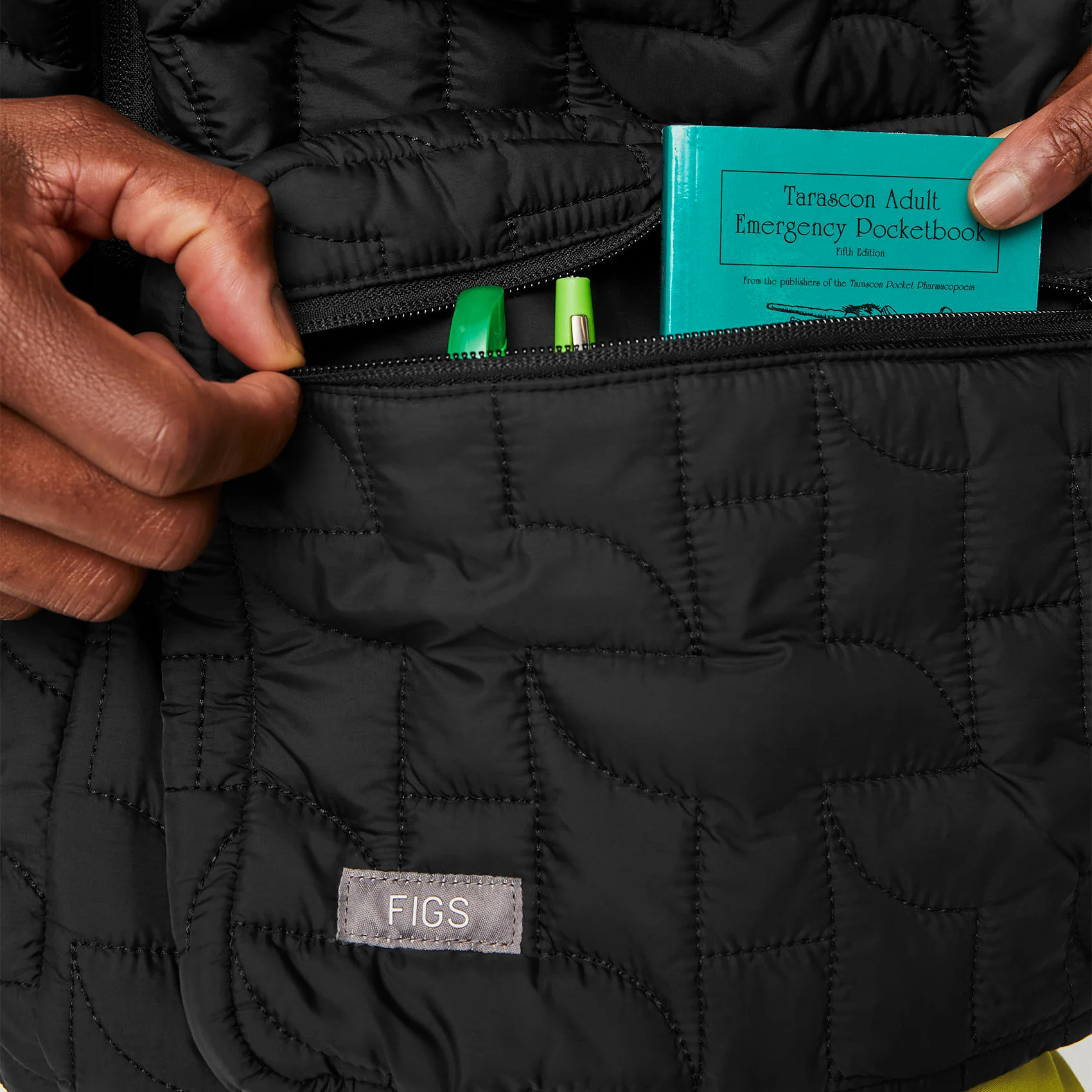 Black Quilted Puffer Backpack - Image 12
