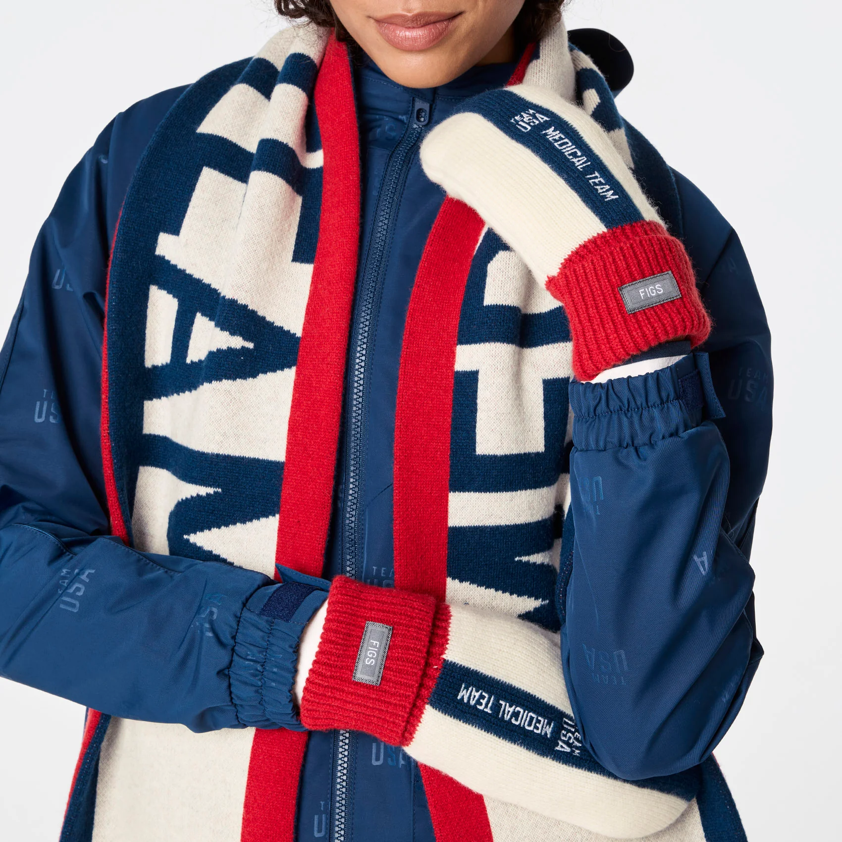 unisex Off White FIGS x Team USA - Knitted Gloves - Image 4
