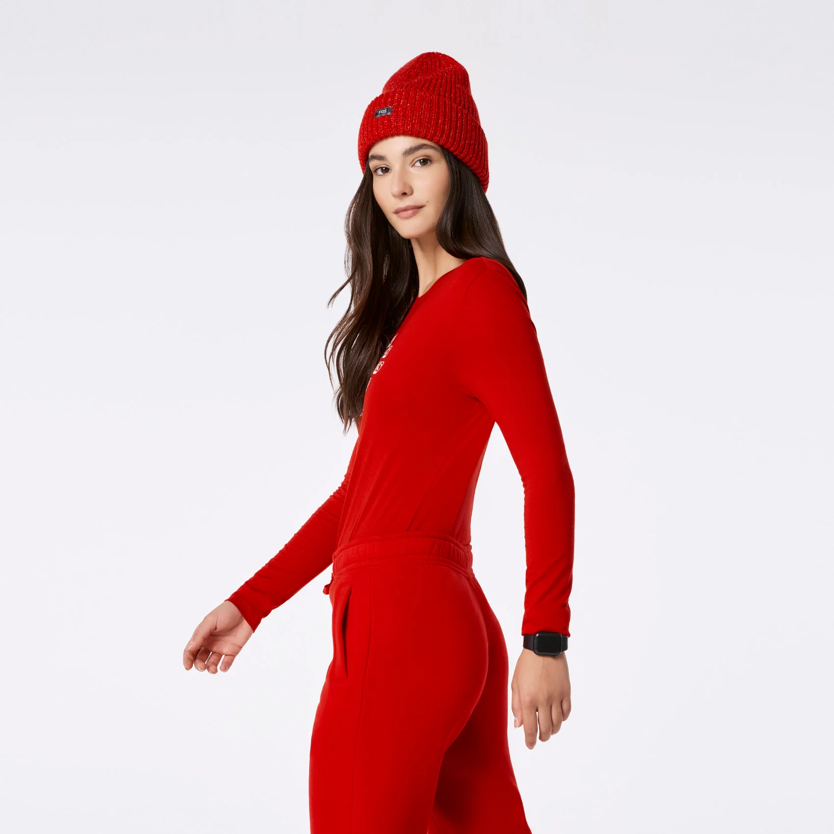 women's Winning Red All What I Wanted For Christmas Is Automated Charting  Supersoft - Longsleeve Underscrub - Image 4