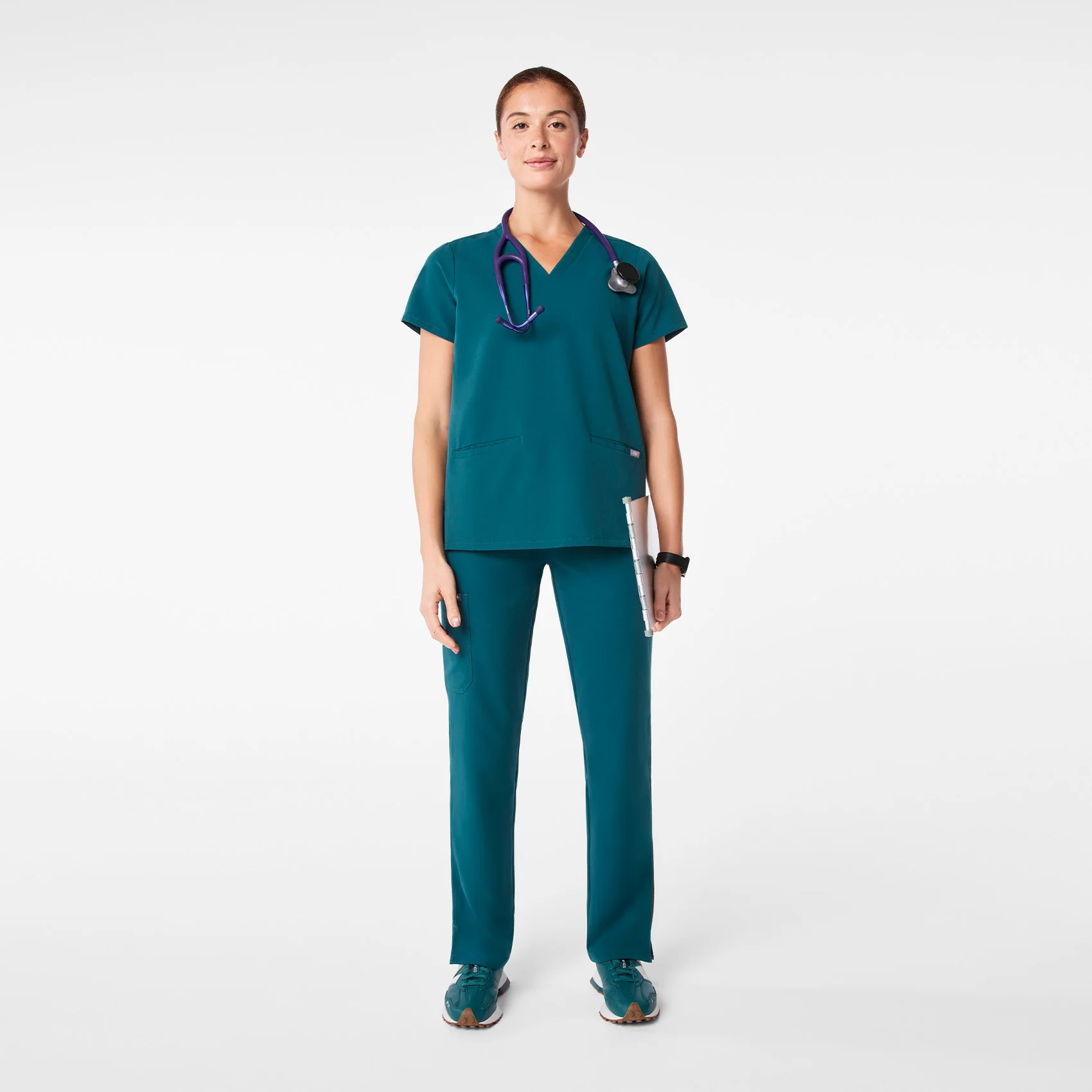women's Caribbean Blue Casma - Three-Pocket Scrub Top™ - Image 2
