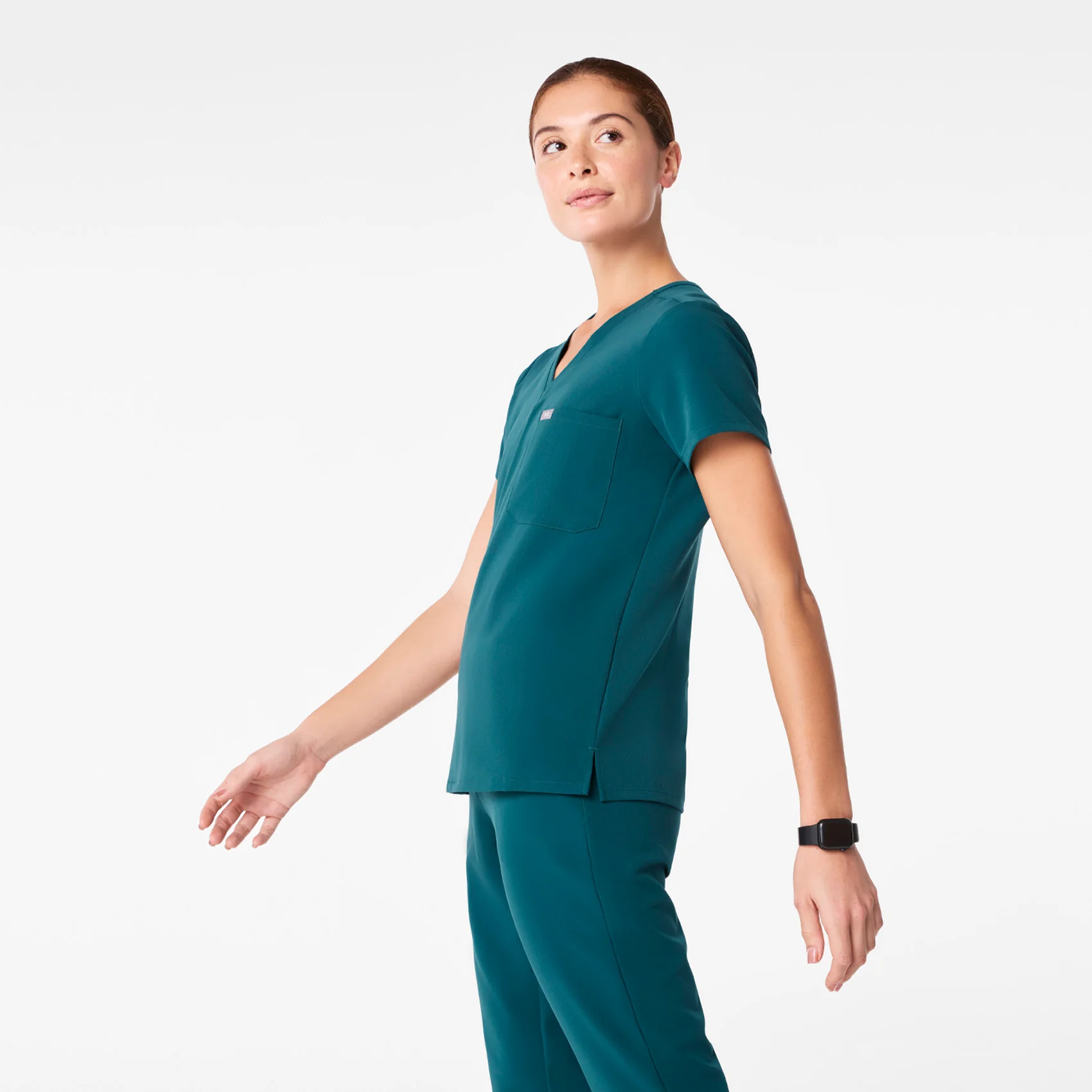 women's Caribbean Blue Catarina Petite - One-Pocket Scrub Top™ - Image 3