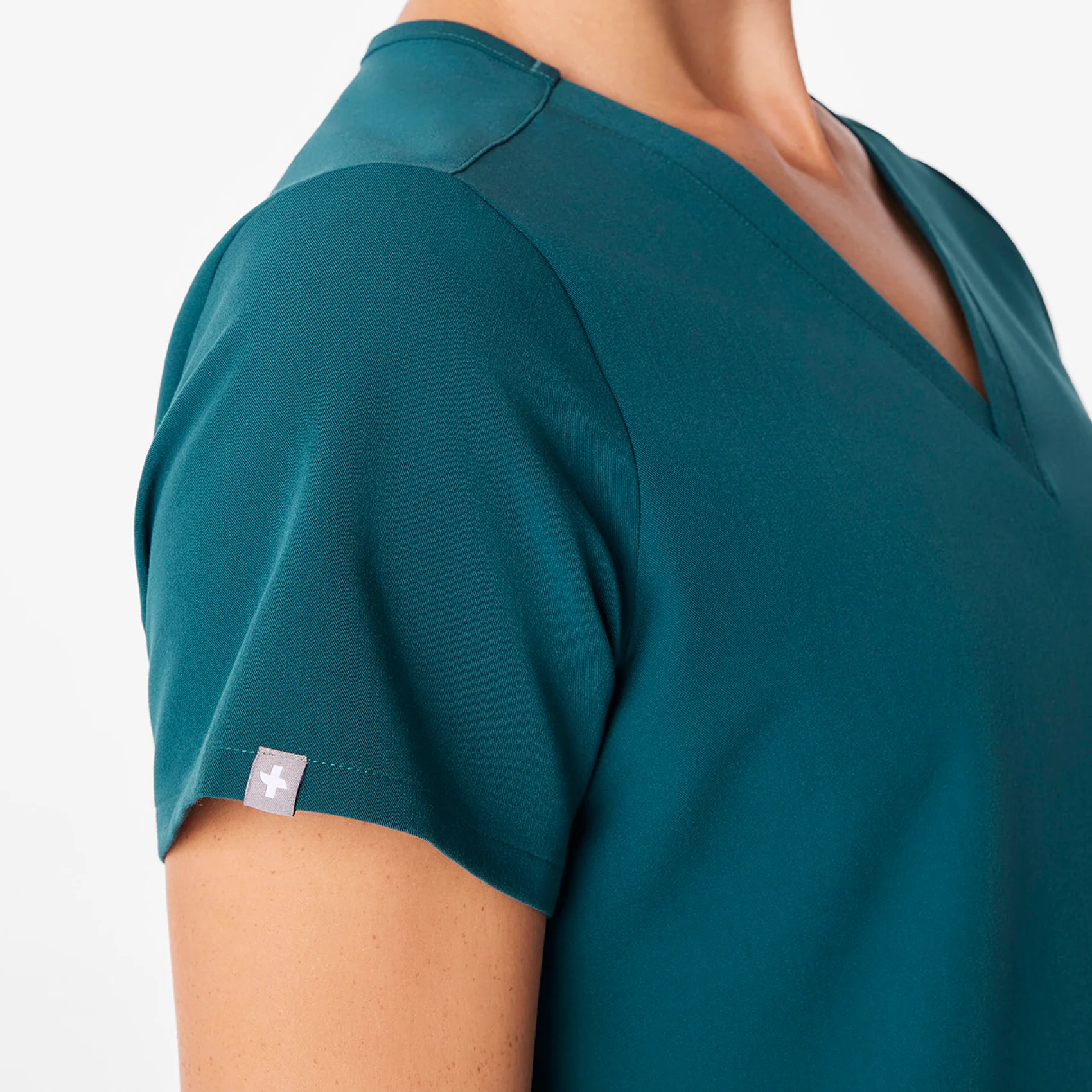 women's Caribbean Blue Catarina Petite - One-Pocket Scrub Top™ - Image 7