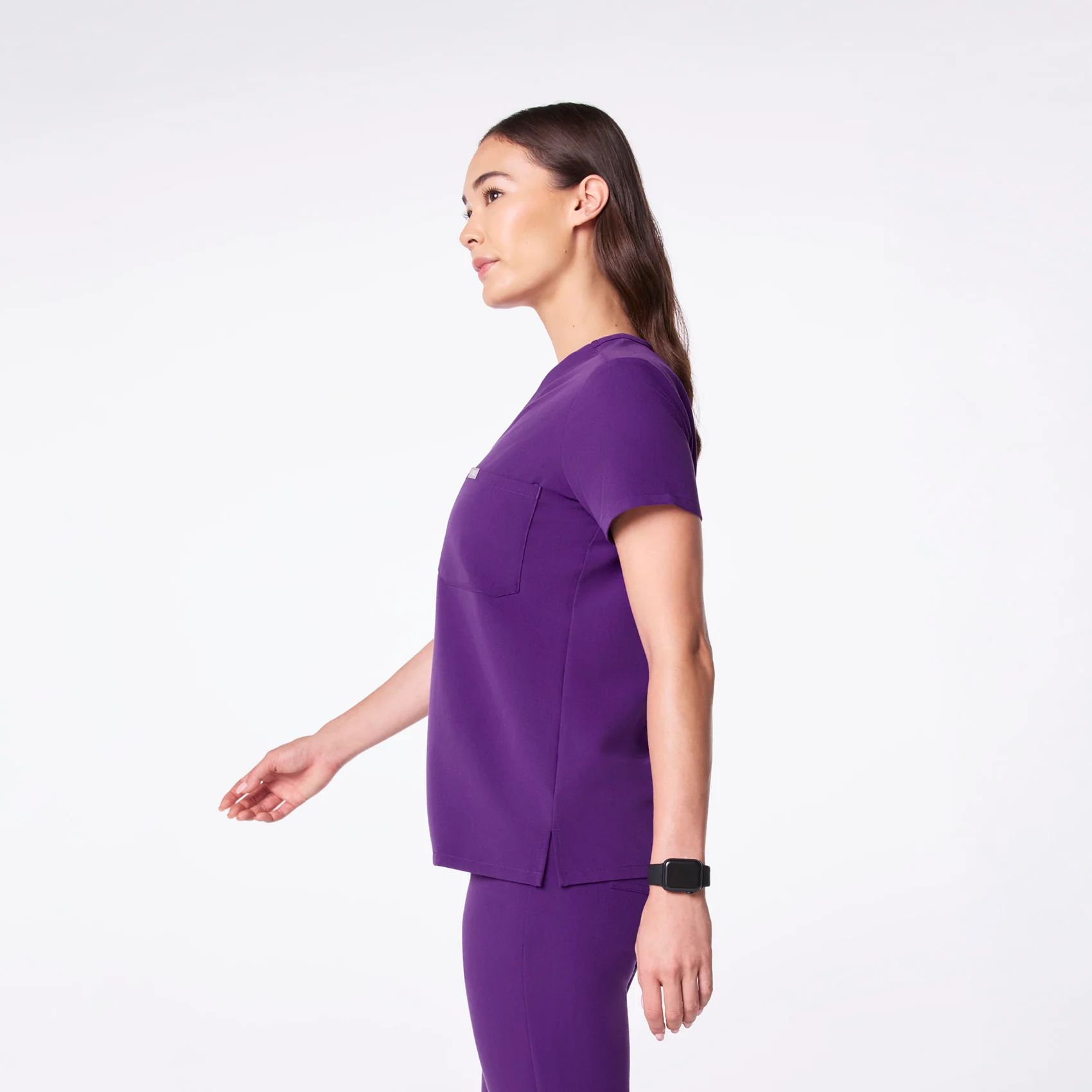 women's Digital Grape Catarina Petite - One-Pocket Scrub Top™ - Image 3