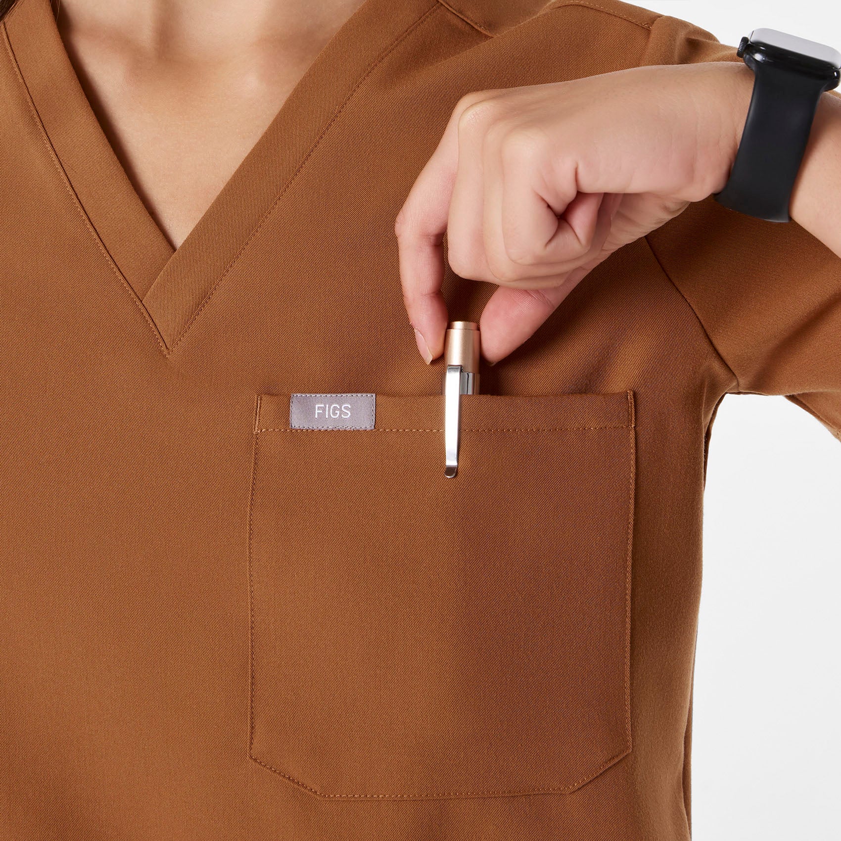 women's Mocha Catarina Petite - One-Pocket Scrub Top™ - Image 5