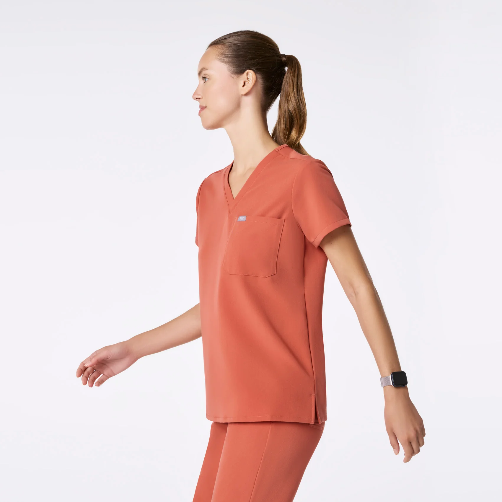 women's Spiced Cider Catarina Petite - One-Pocket Scrub Top™ - Image 3