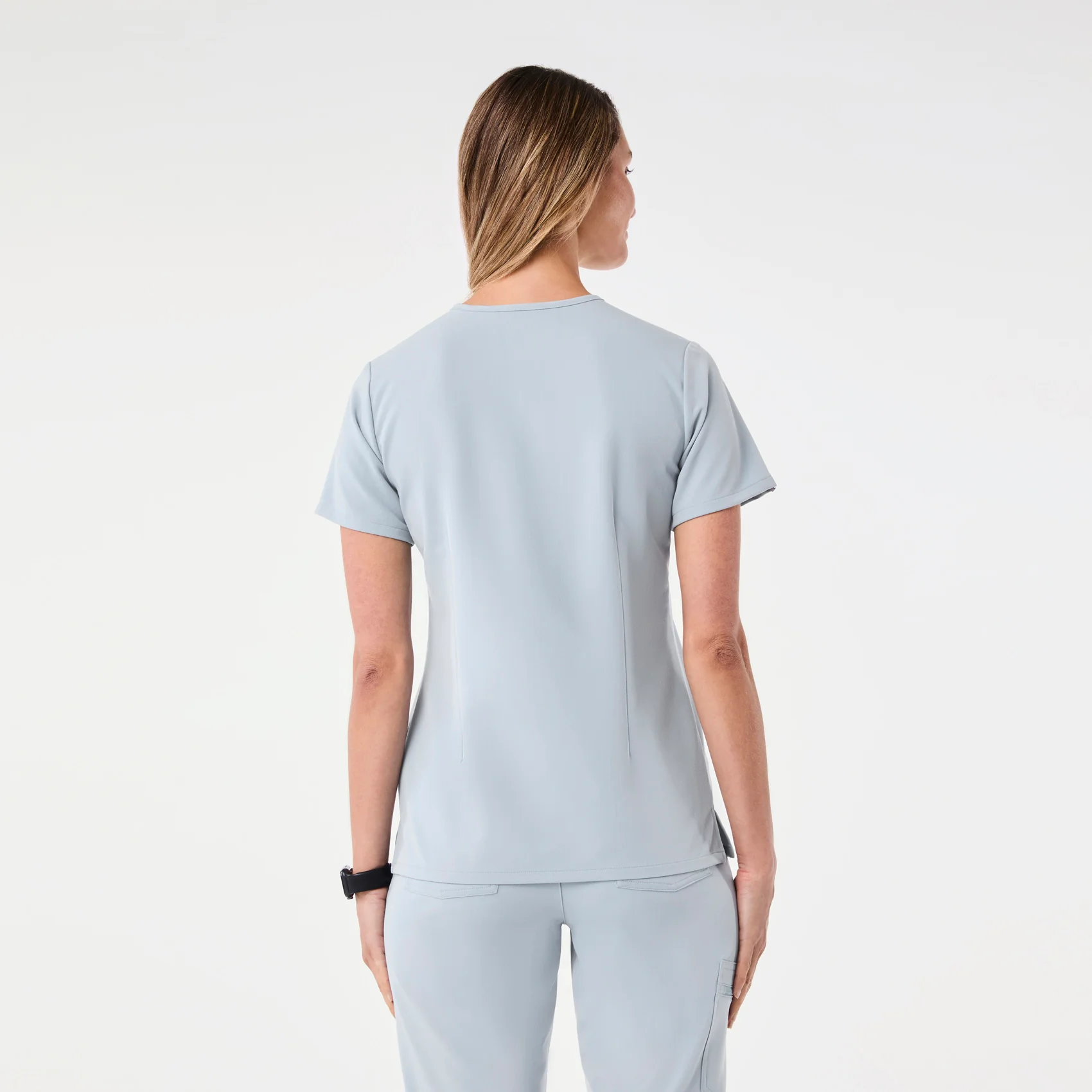 women's Dusty Blue Catarina - One-Pocket Scrub Top™ - Image 4