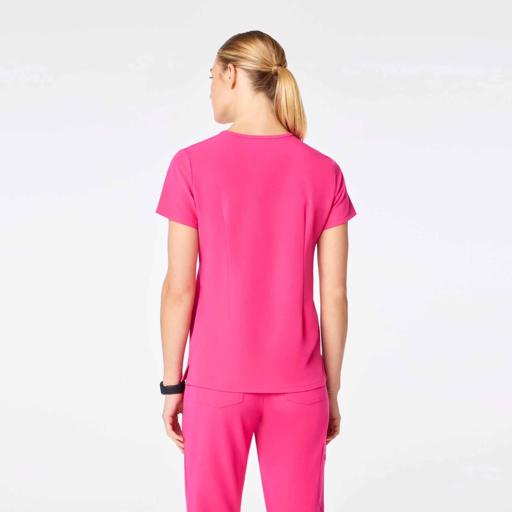 women's Shocking Pink Catarina One-Pocket Scrub Top™ - Image 4
