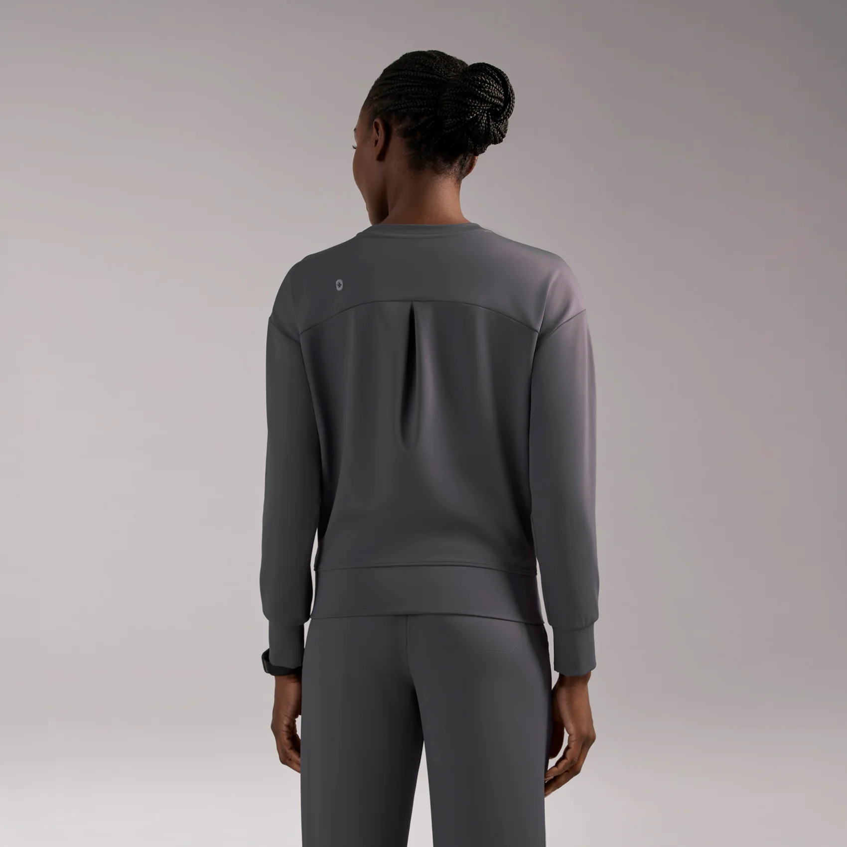 women's Charcoal Cornelia FORMx Crewneck - Scrub Top™ - Image 4