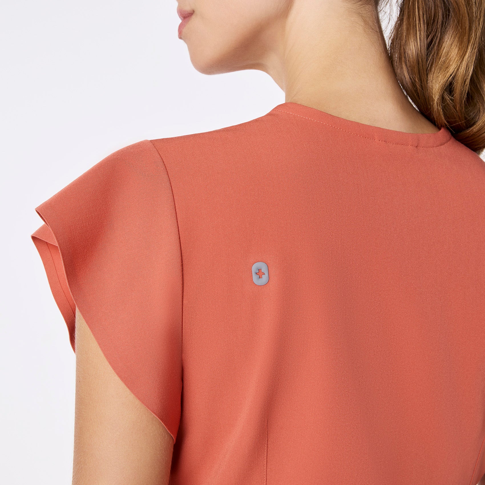 women's Spiced Cider Eveleigh Slim Peplum - Scrub Top - Image 5